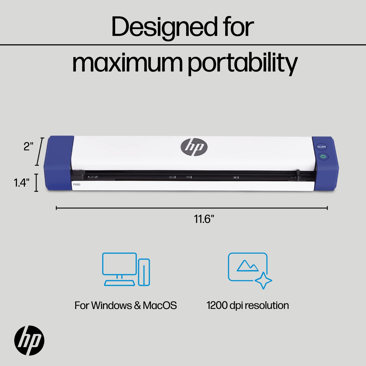 Foto 4 pulgar | Escáner Portátil Hp Hpps100 Usb Pequeño Para Documentos Y Fotografías - Venta Internacional.