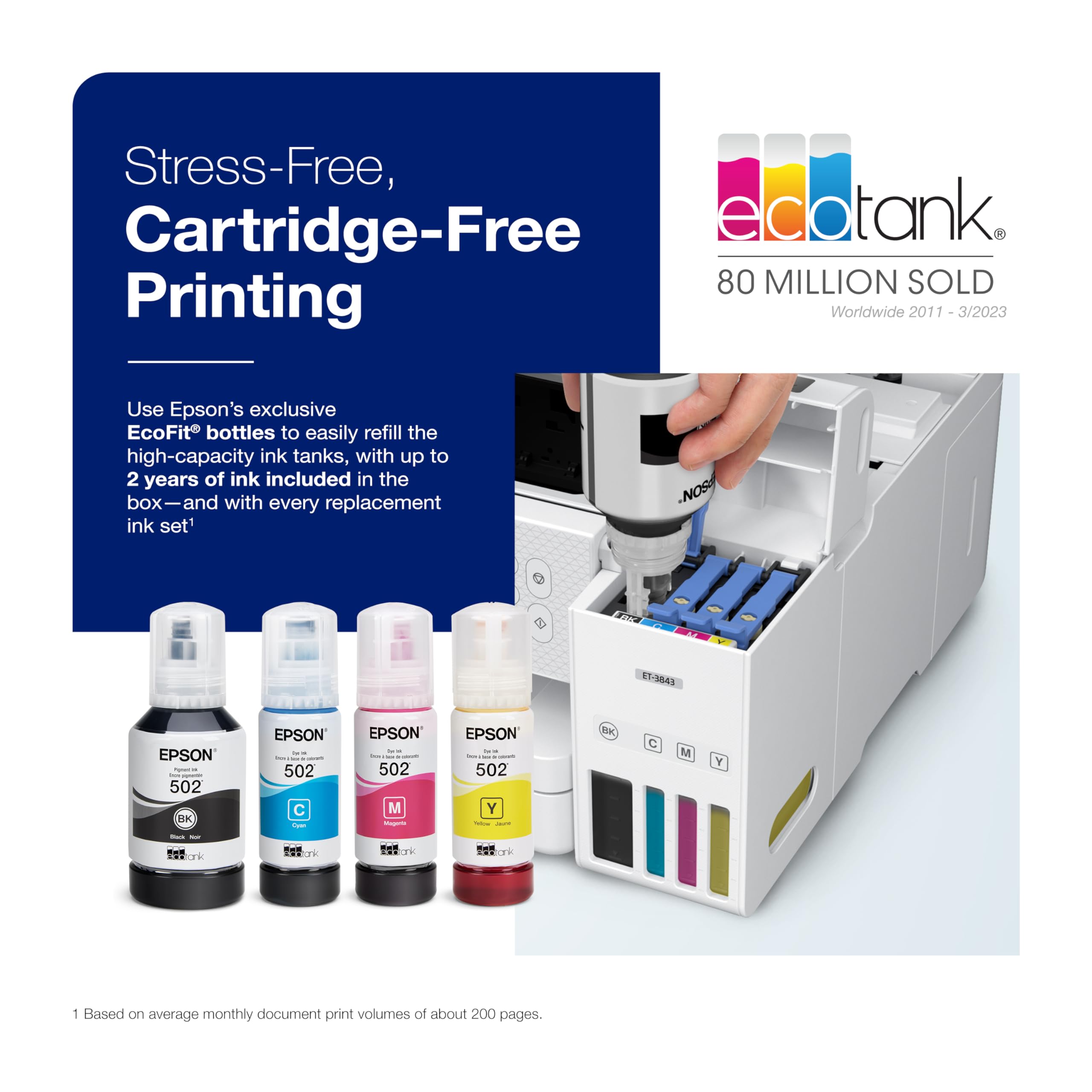 Foto 4 pulgar | Impresora Epson Ecotank Et-3843 Multifunción Inalámbrica En Color - Venta Internacional.