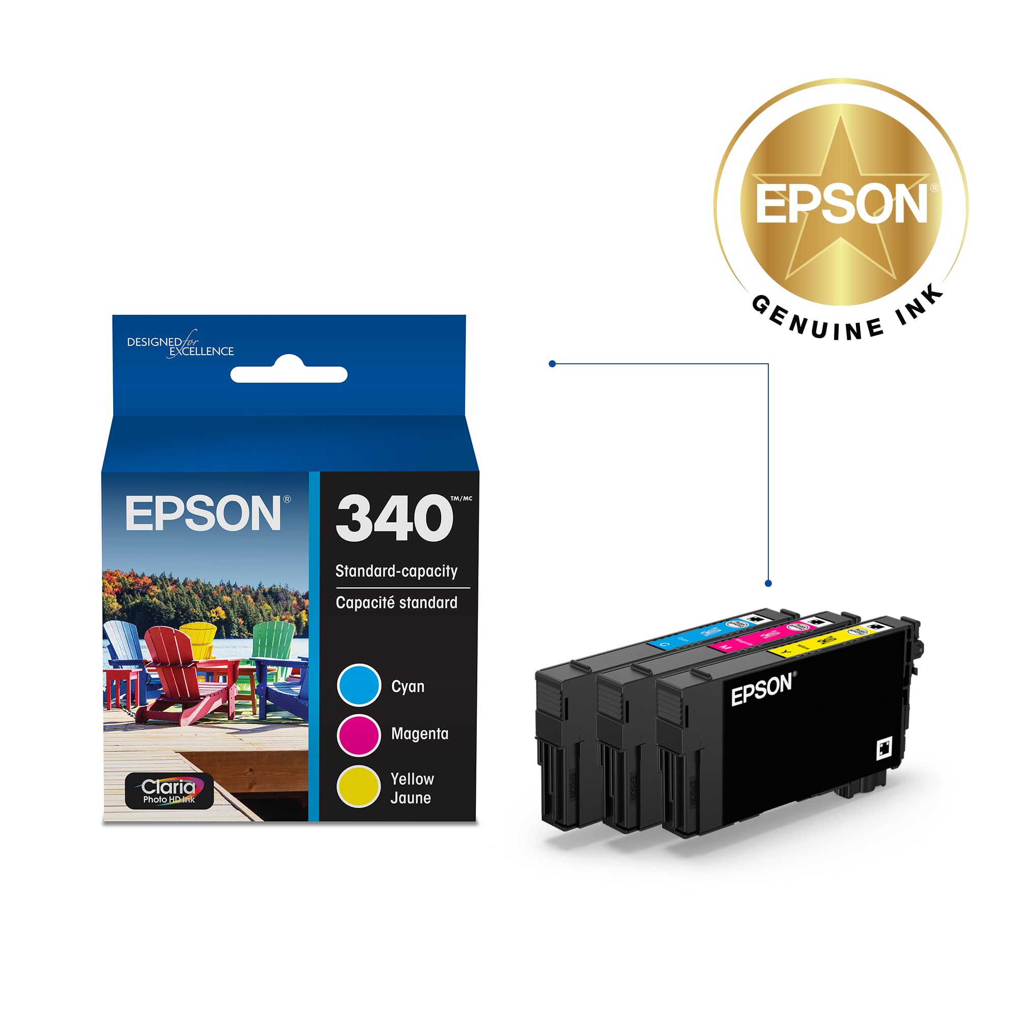 Foto 2 | Cartucho De Tinta Epson 340 Claria Photo Hd Standard 3 Color - Venta Internacional.