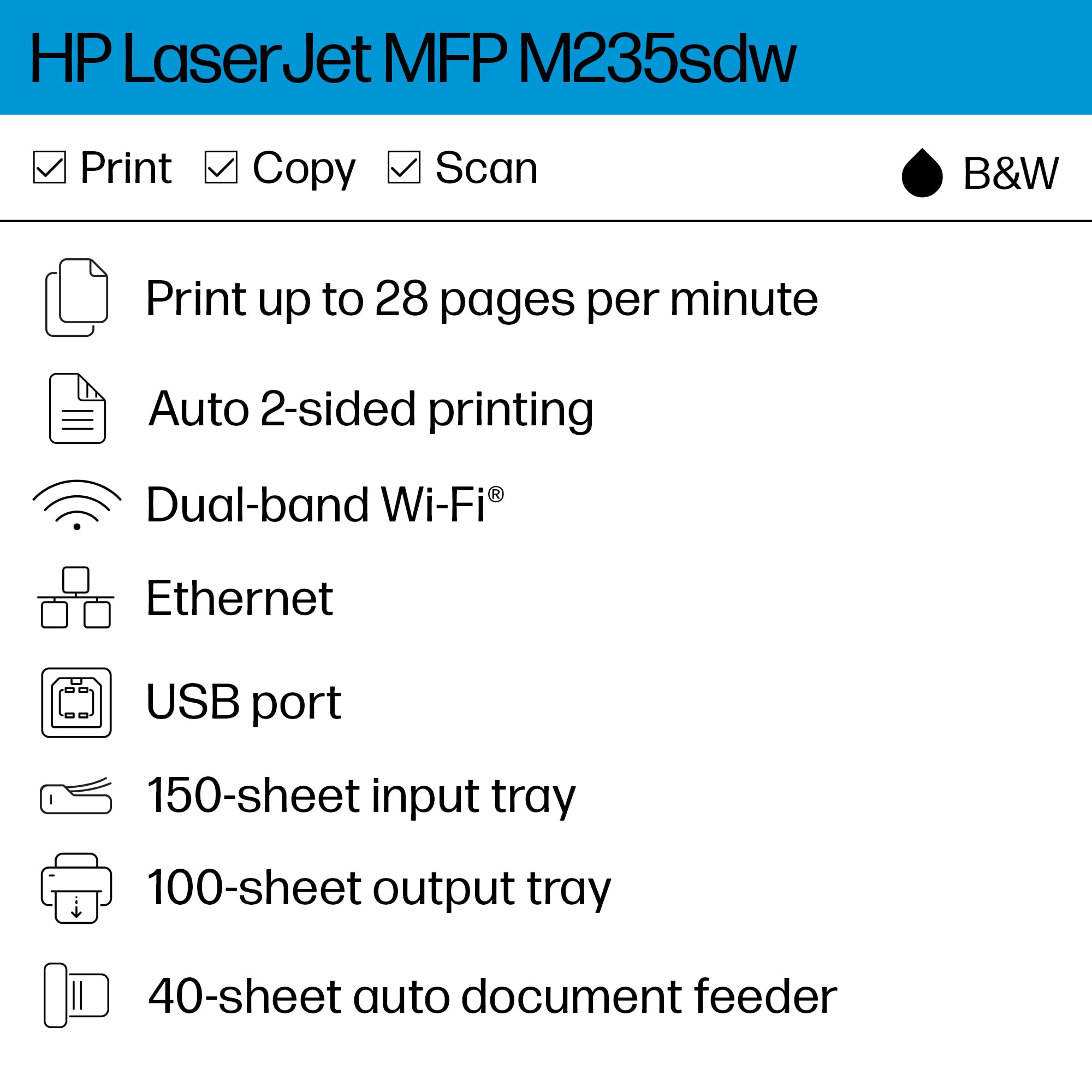 Foto 4 pulgar | Impresora Hp Laserjet Mfp M235sdw Multifunción Inalámbrica Negra - Venta Internacional.