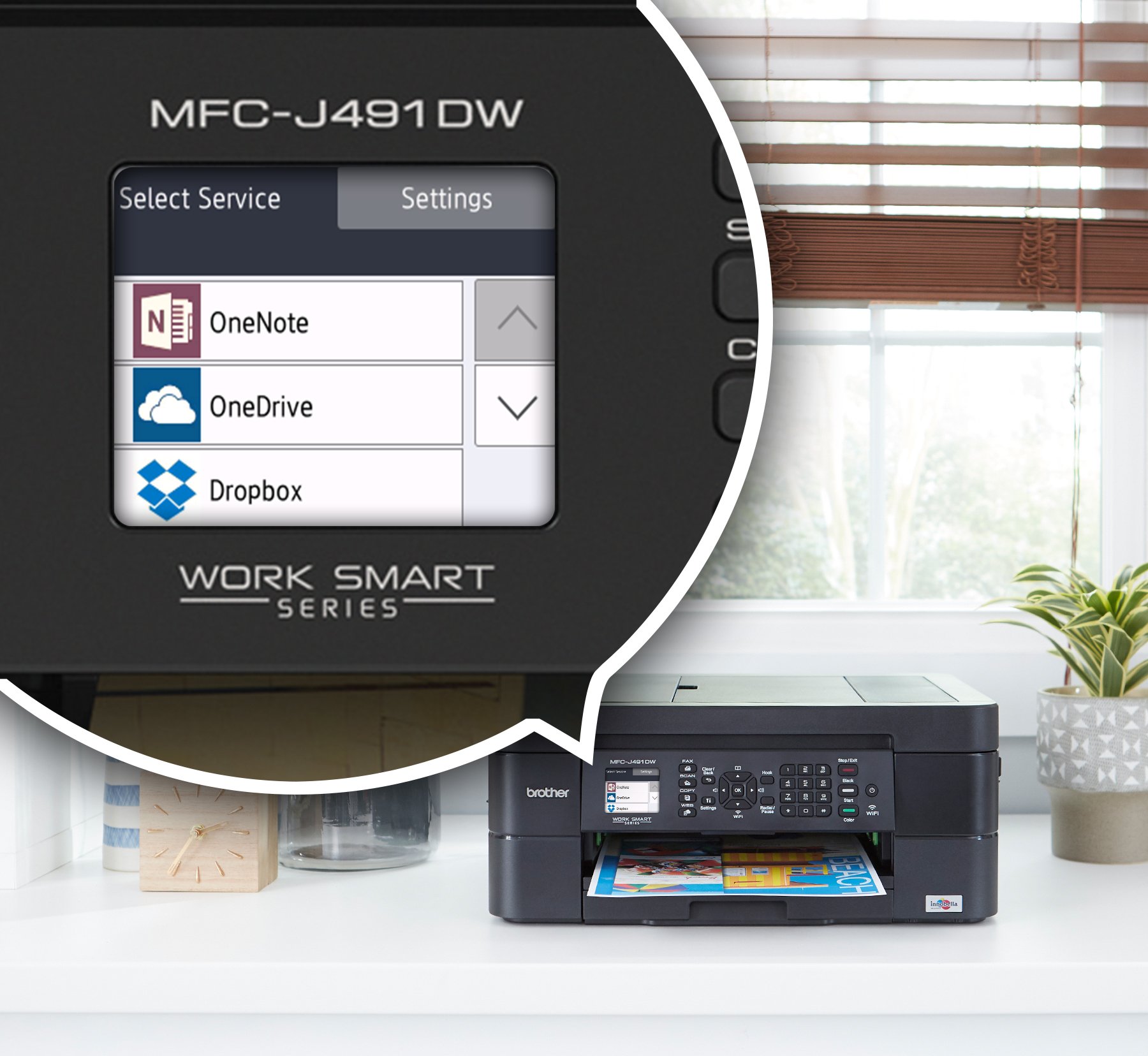 Foto 6 | Impresora Brother Mfc-j491dw Inalámbrica De Inyección De Tinta Multifunción Negra - Venta Internacional.
