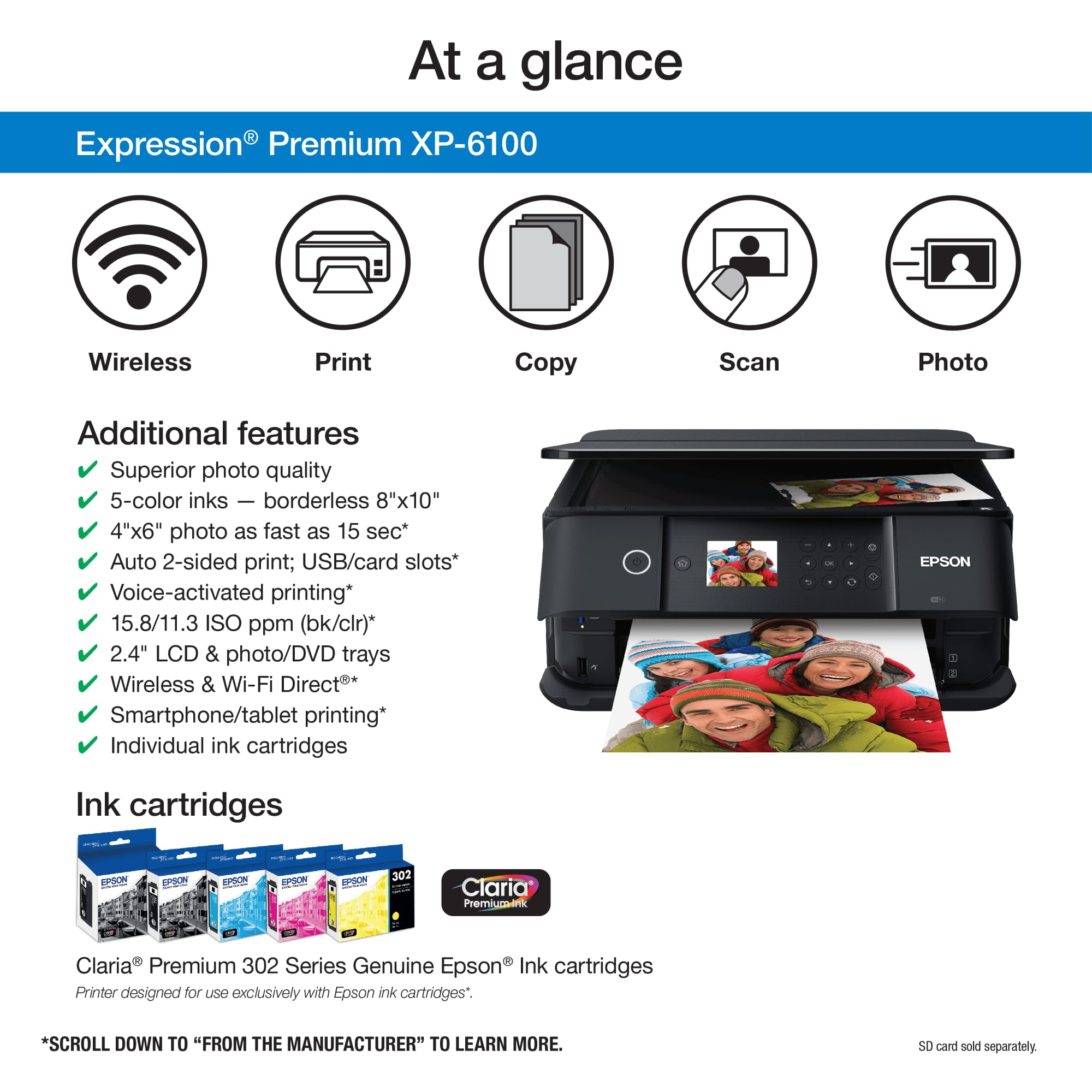 Foto 3 pulgar | Impresora Epson Expression Premium Xp-6100 Inalámbrica Negra - Venta Internacional