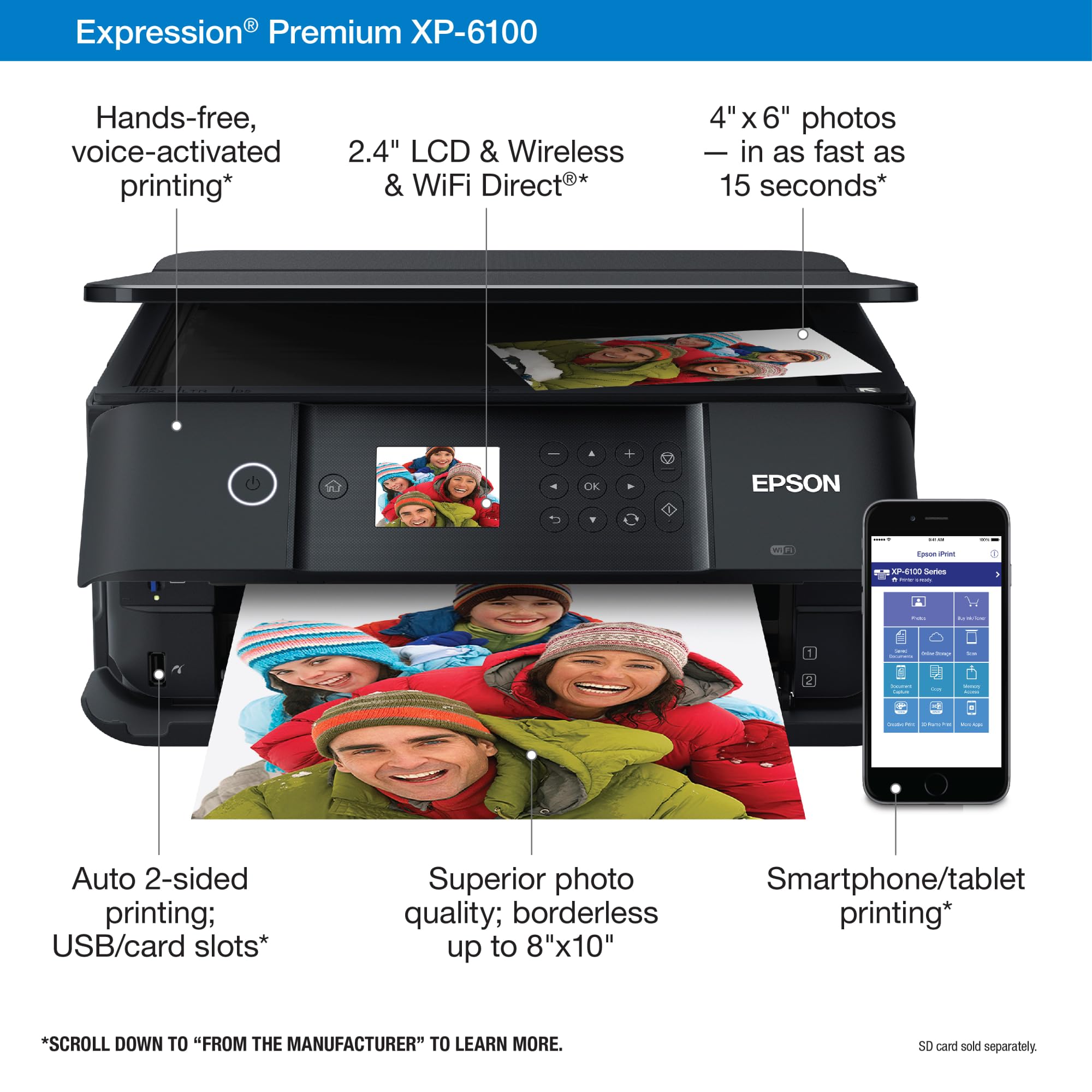 Foto 4 pulgar | Impresora Epson Expression Premium Xp-6100 Inalámbrica Negra - Venta Internacional