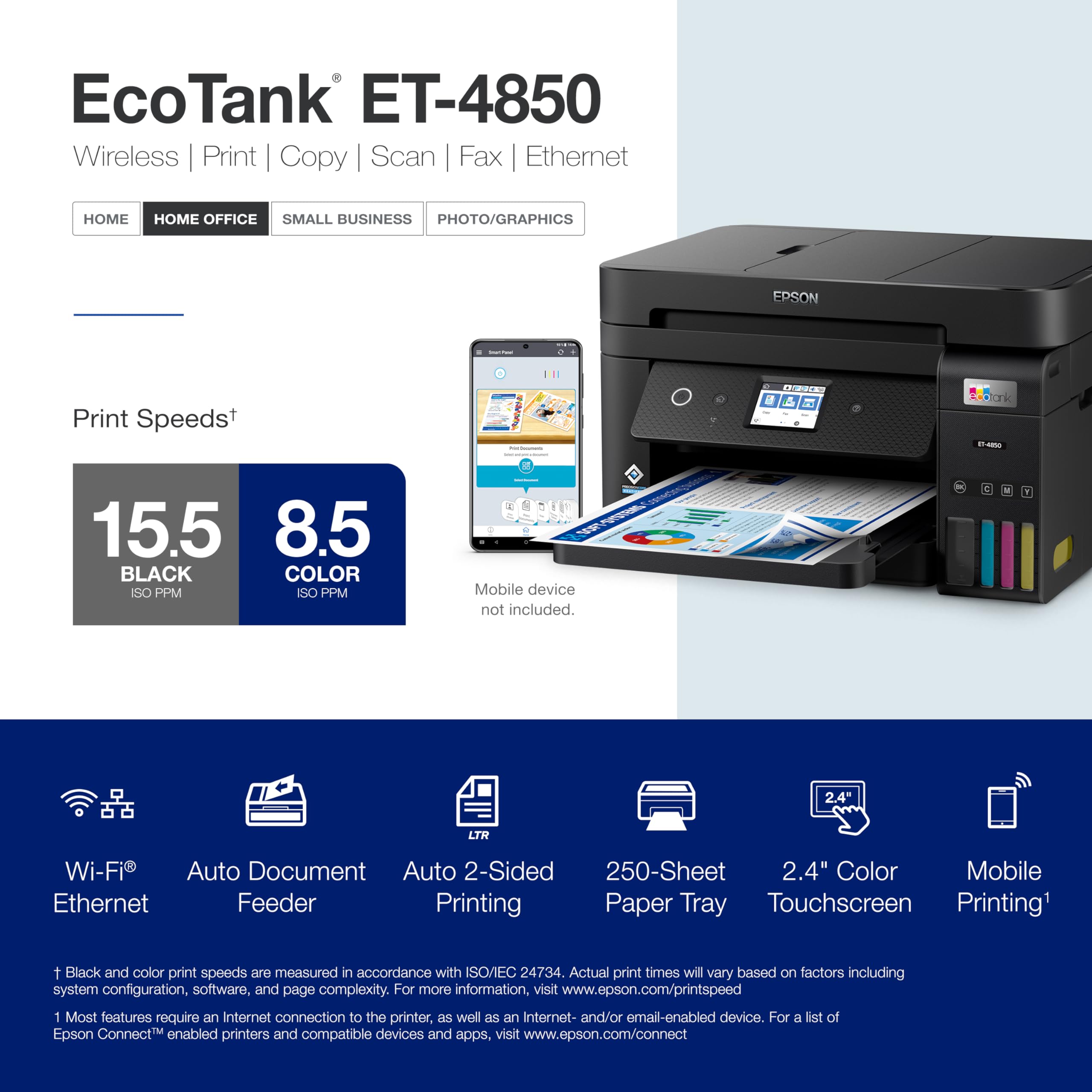 Foto 5 pulgar | Impresora Epson Ecotank Et-4850 Inalámbrica Negra - Venta Internacional