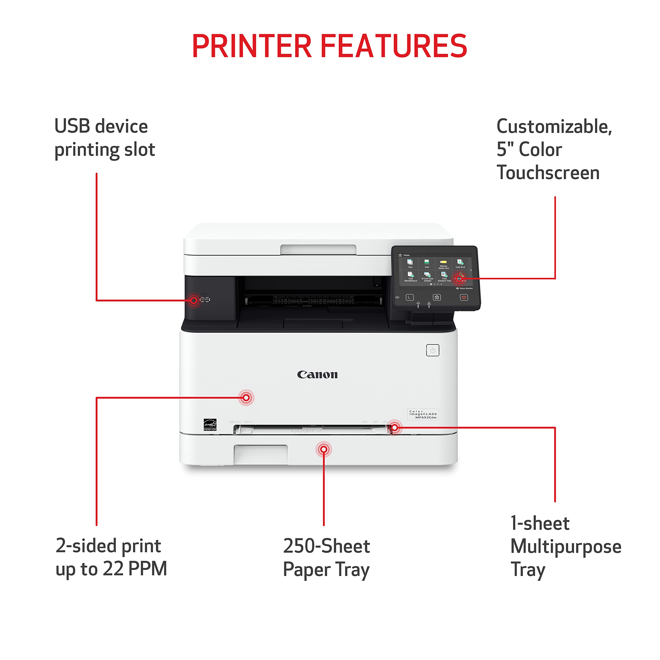 Foto 2 | Impresora Láser Canon Color Imageclass Mf653cdw Inalámbrica - Venta Internacional.