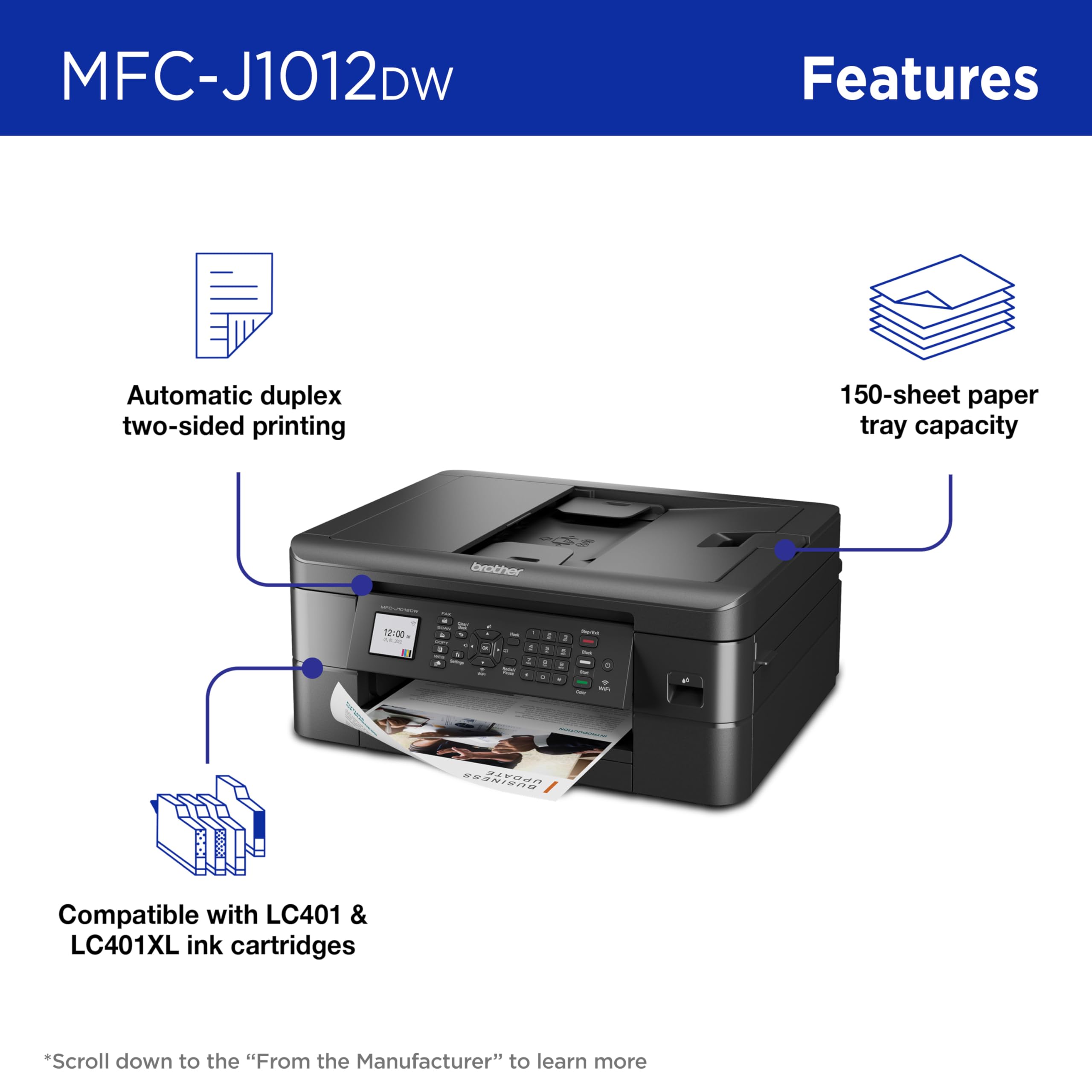 Foto 6 pulgar | Impresora Brother Mfc-j1012dw Inalámbrica De Inyección De Tinta En Color Aio - Venta Internacional.