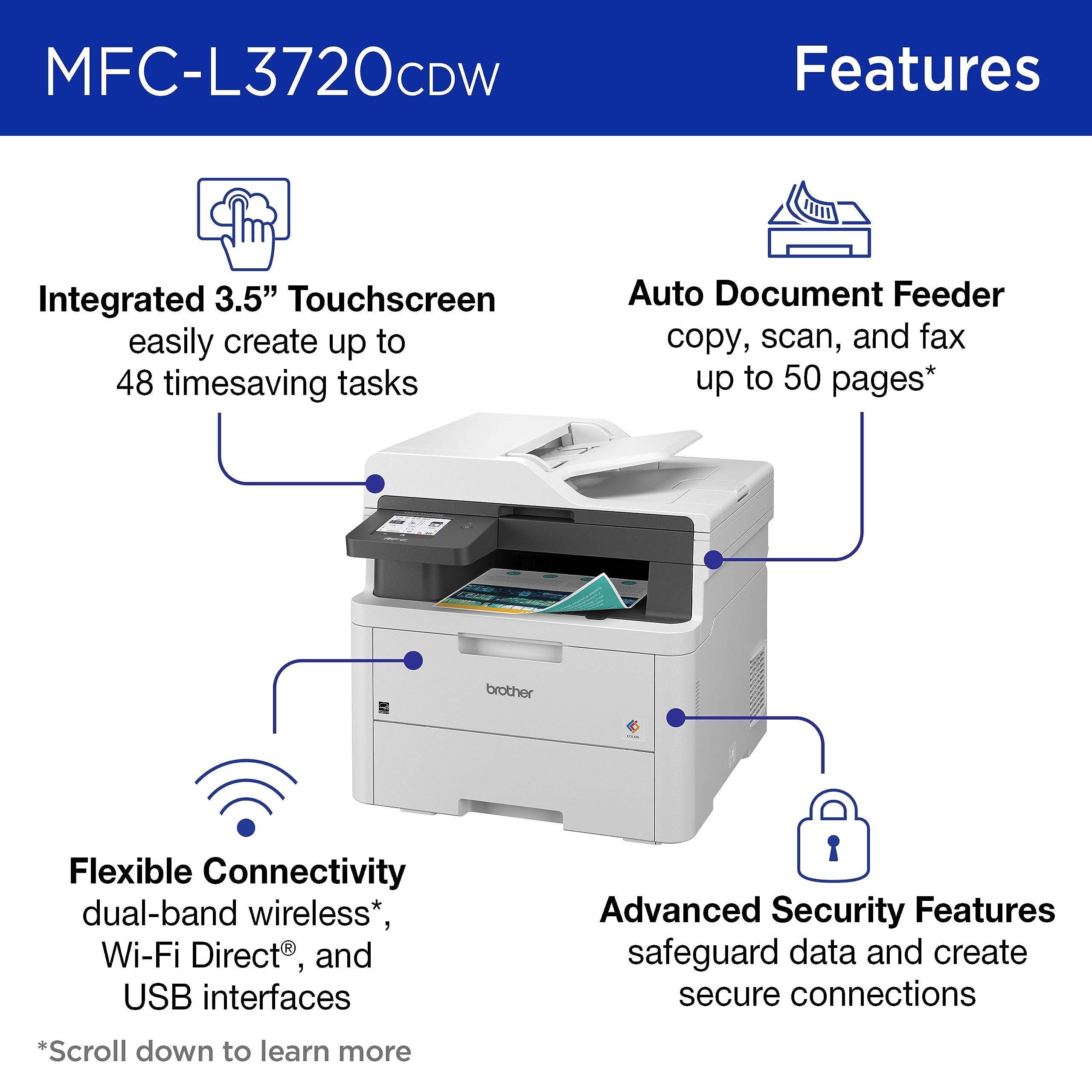 Foto 2 | Impresora Brother Mfc-l3720cdw Inalámbrica Color Multifunción - Venta Internacional