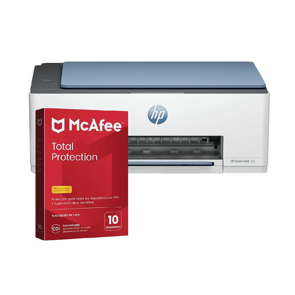 Multifuncional Hp Smart Tank 525 + Antivirus Mcafee Digital 10 Dispositivos 1 Año