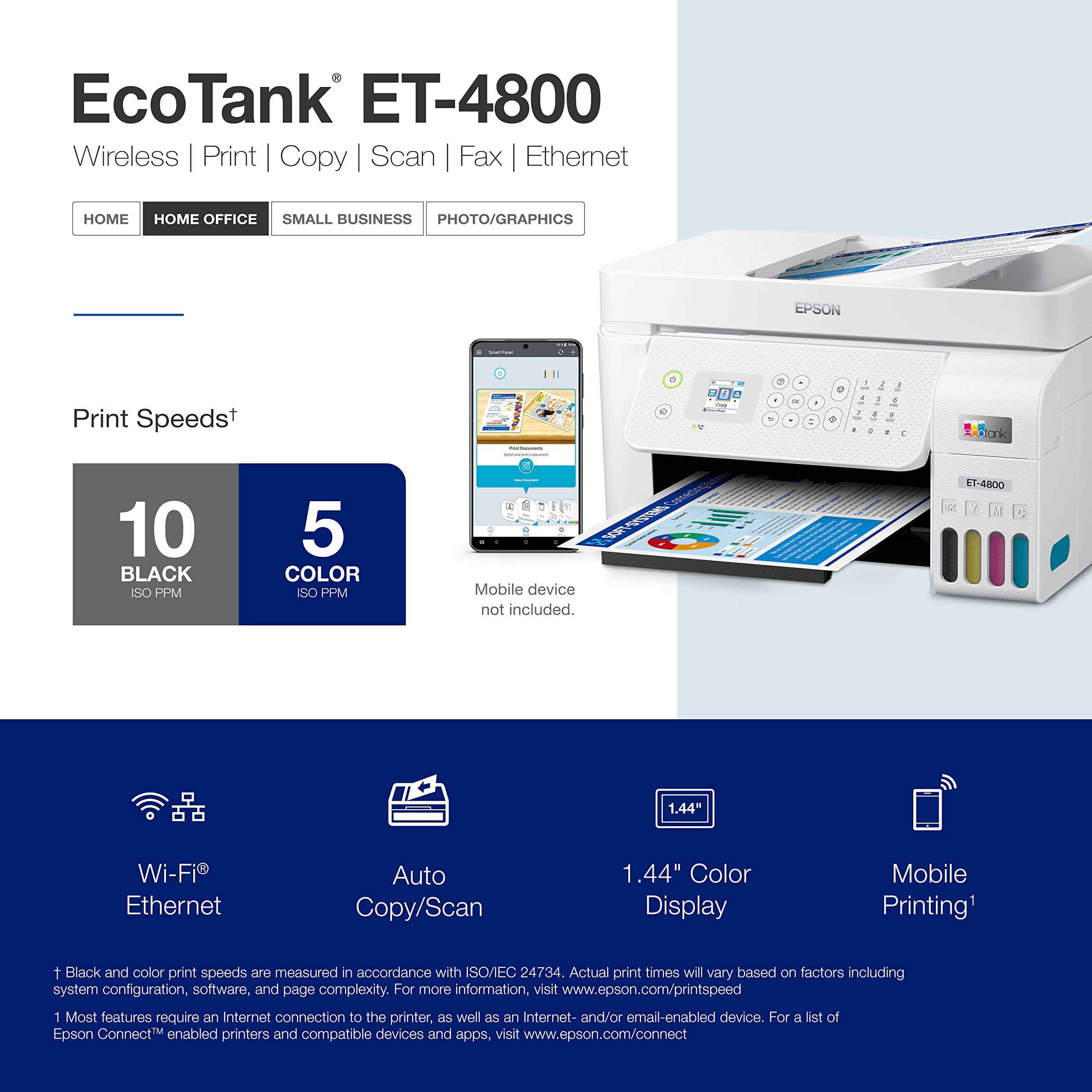 Foto 4 | Impresora Epson Ecotank Et-4800 Inalámbrica Multifunción Blanca - Venta Internacional.