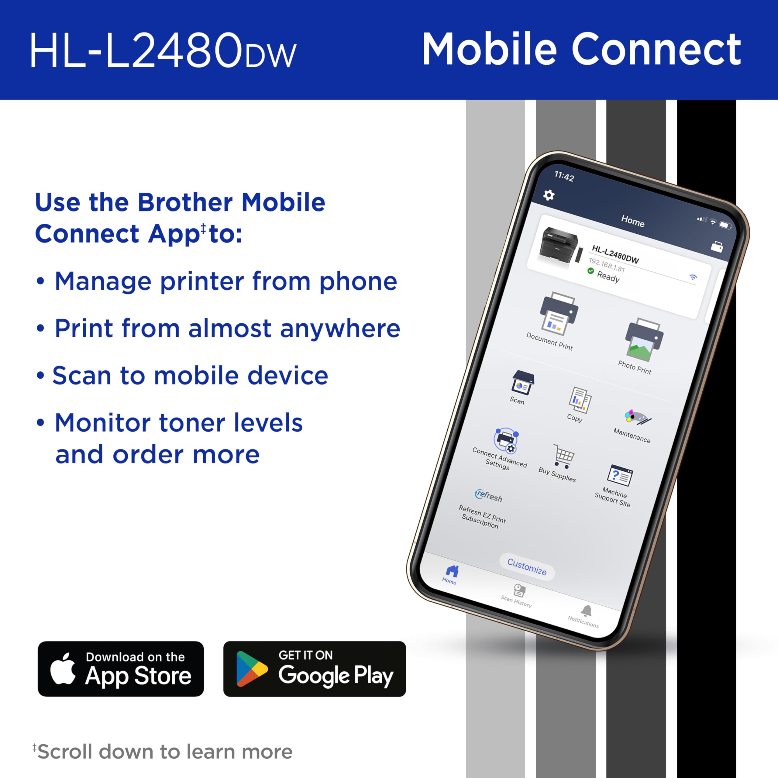 Foto 5 | Impresora Láser Monocromo Inalámbrica Brother Hl-l2480dw - Venta Internacional.