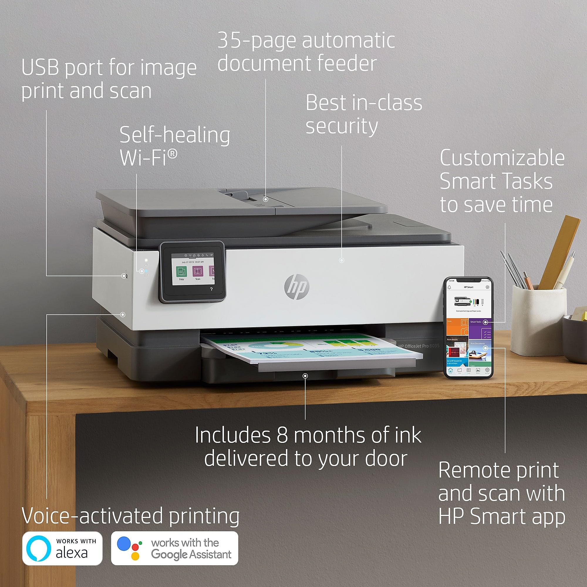 Foto 3 pulgar | Impresora Hp Officejet Pro 8035 Todo-en-uno Inalámbrica Basalt - Venta Internacional.