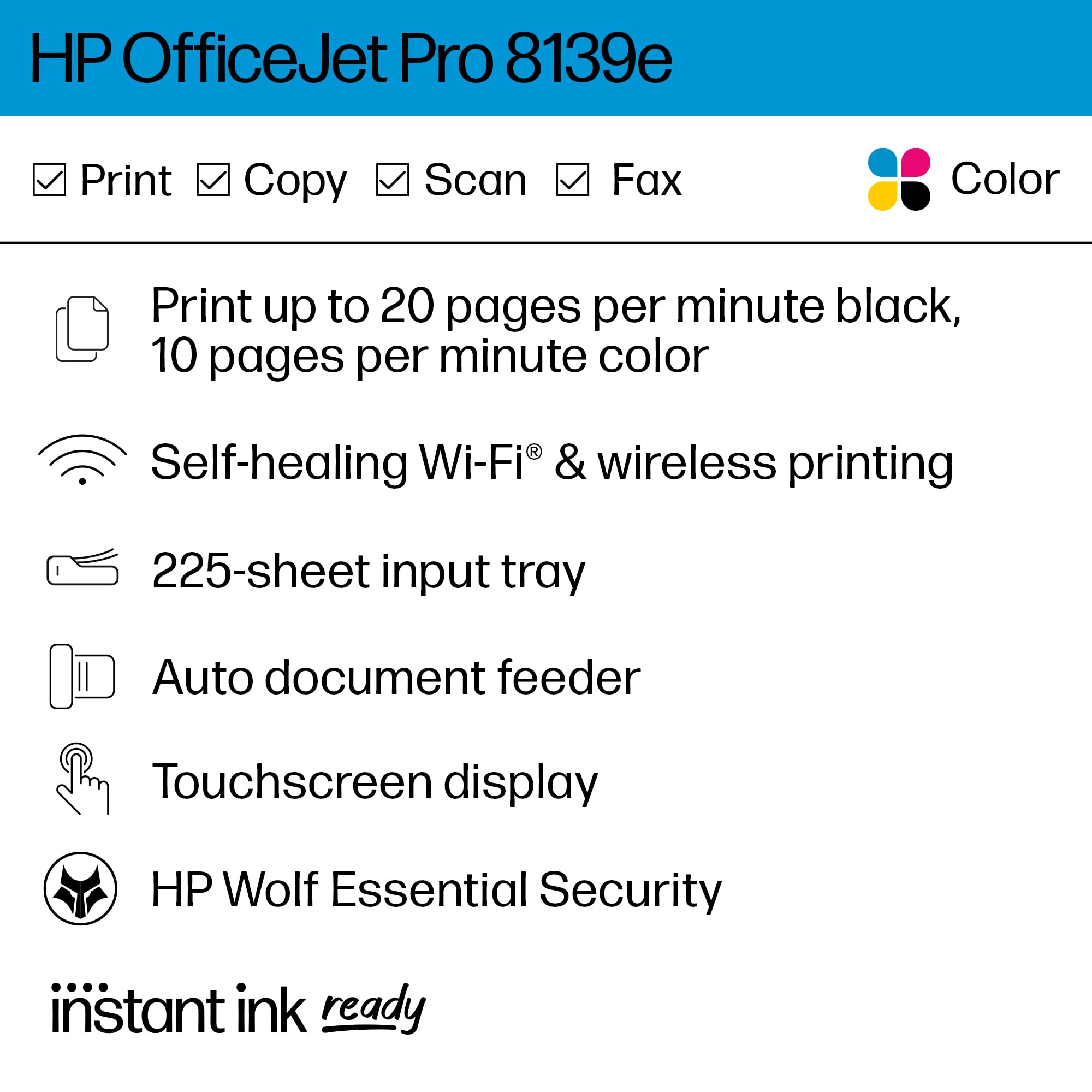 Foto 2 | Impresora Hp Officejet Pro 8139e Inalámbrica Todo En Uno En Color - Venta Internacional.