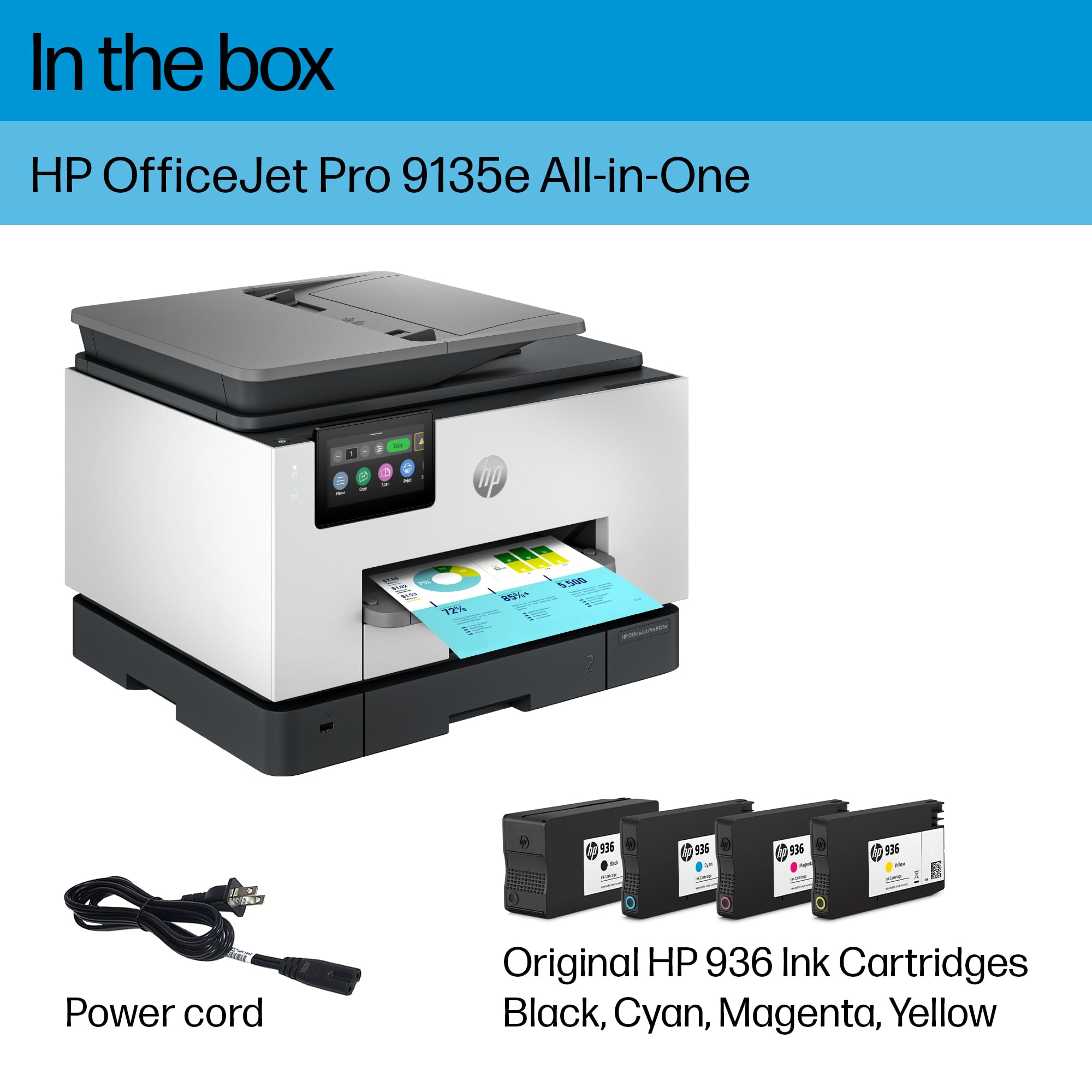 Foto 7 pulgar | Impresora Hp Officejet Pro 9135e Multifunción En Color Inalámbrica - Venta Internacional.