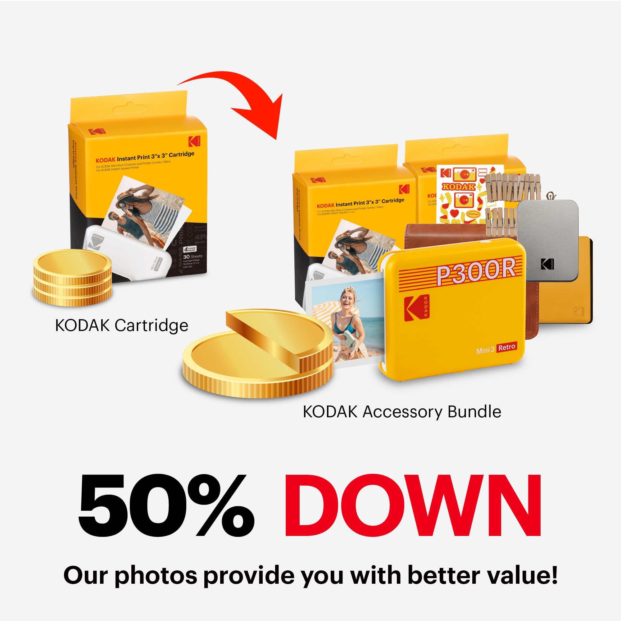 Foto 4 | Impresora Fotográfica Portátil Kodak Mini 3 Retro 4pass Blanca - Venta Internacional.