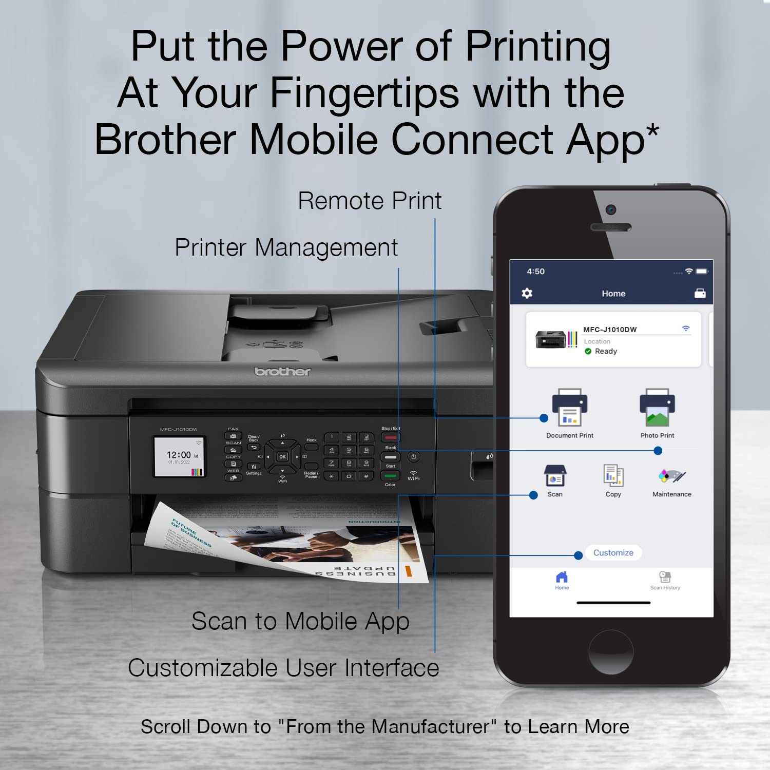 Foto 5 pulgar | Impresora Multifunción Inalámbrica Brother Mfc-j1010dw De Inyección De Tinta En Color - Venta Internacional.