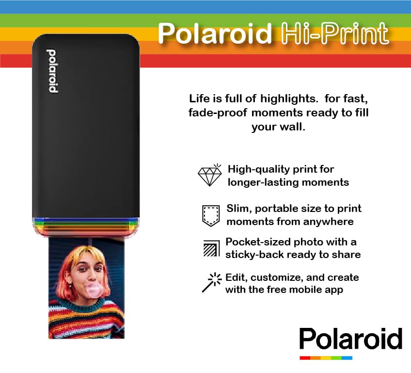 Foto 3 pulgar | Impresora Fotográfica De Bolsillo Polaroid Hi-print De Segunda Generación, Negra - Venta Internacional.