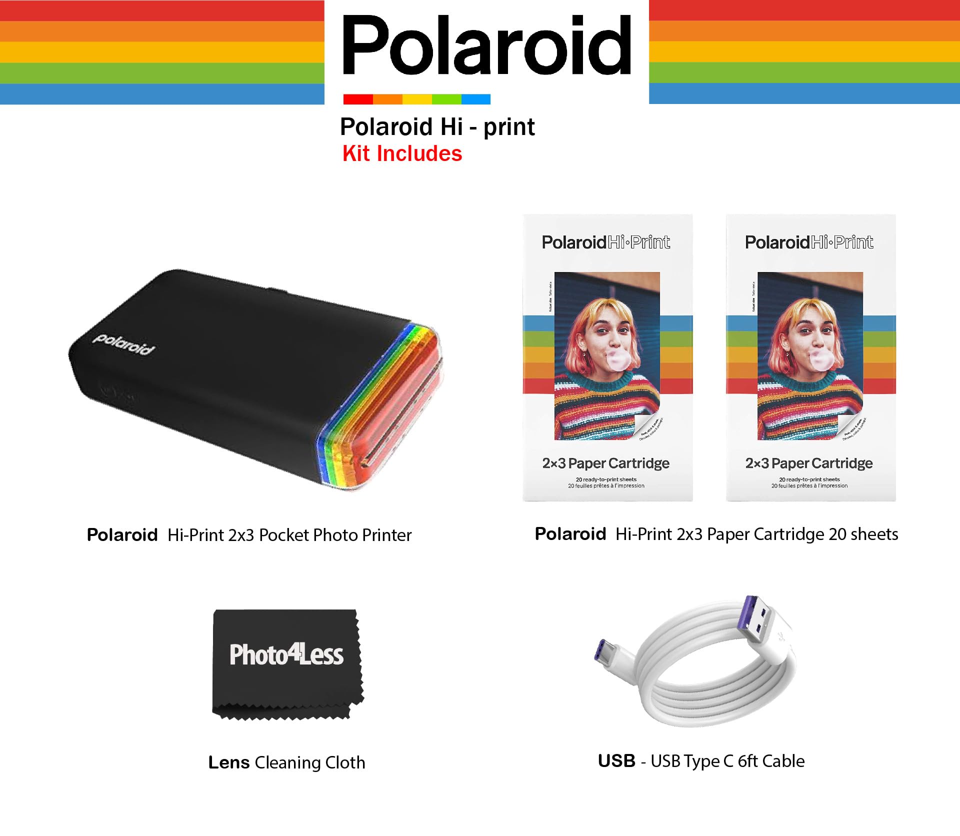 Foto 5 pulgar | Impresora Fotográfica De Bolsillo Polaroid Hi-print De Segunda Generación, Negra - Venta Internacional.