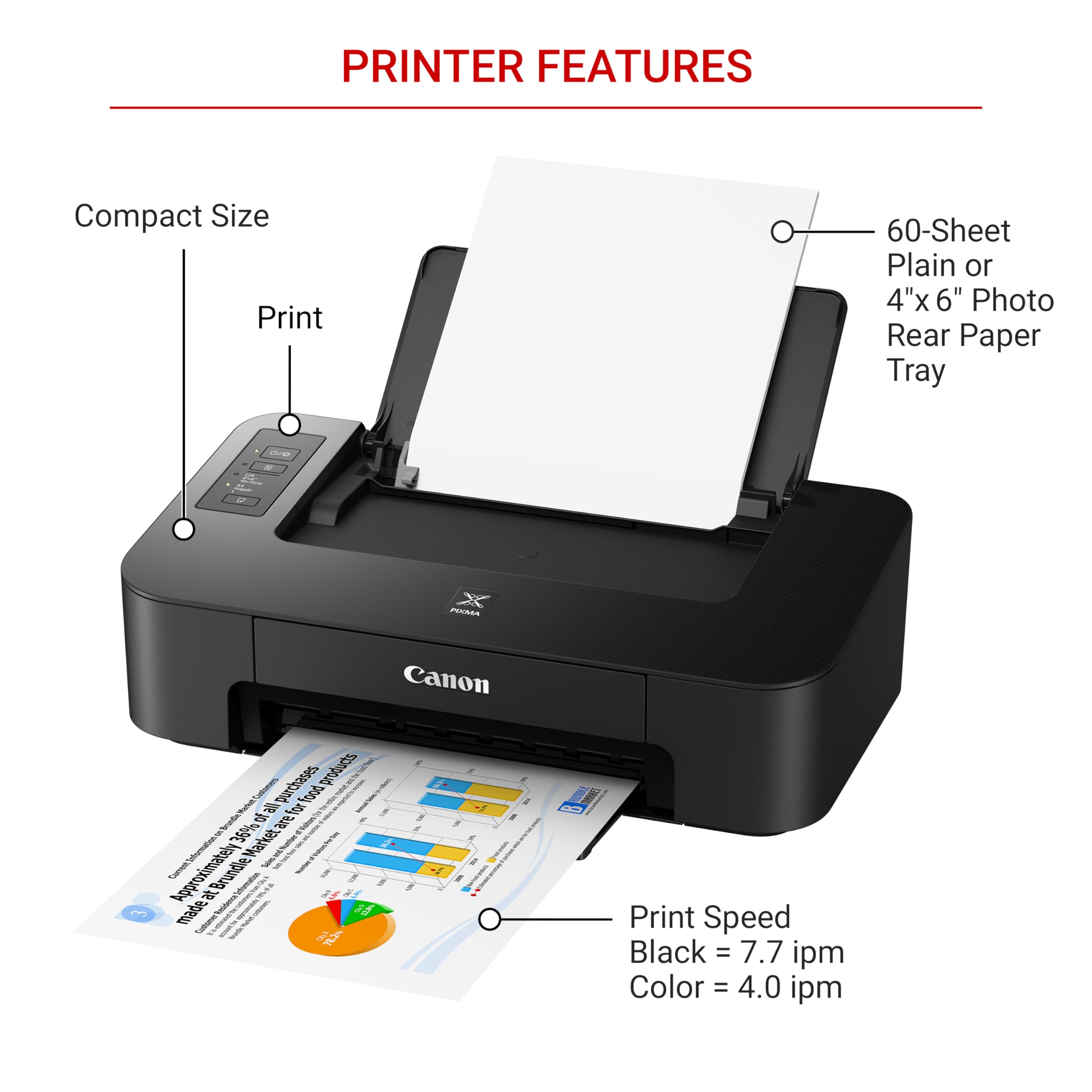 Foto 2 | Impresora Fotográfica De Inyección De Tinta Canon Ts202 Black (se Requiere Usb) - Venta Internacional.