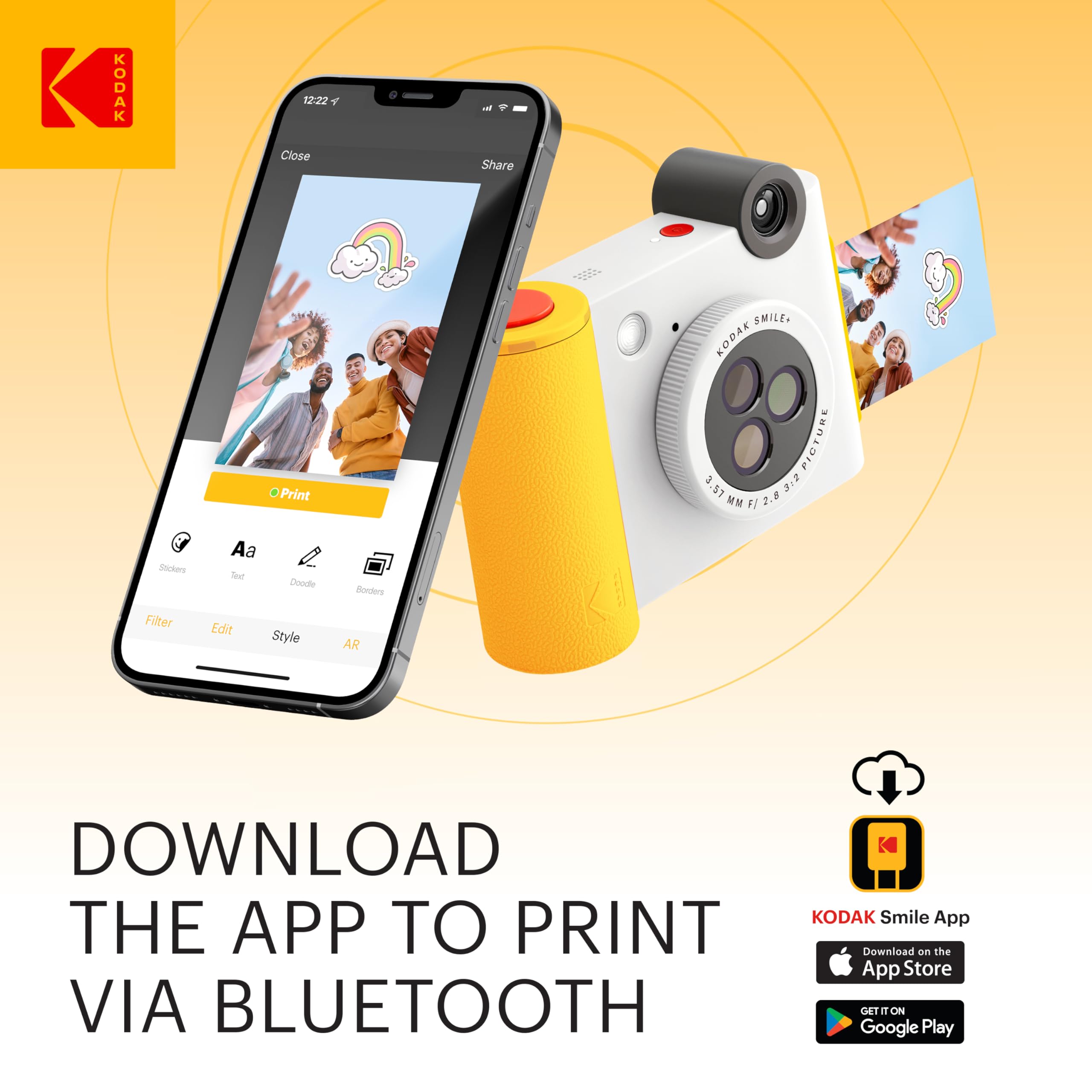 Foto 4 pulgar | Cámara Digital De Impresión Instantánea E Impresora Inalámbrica Kodak Smile+ - Venta Internacional.
