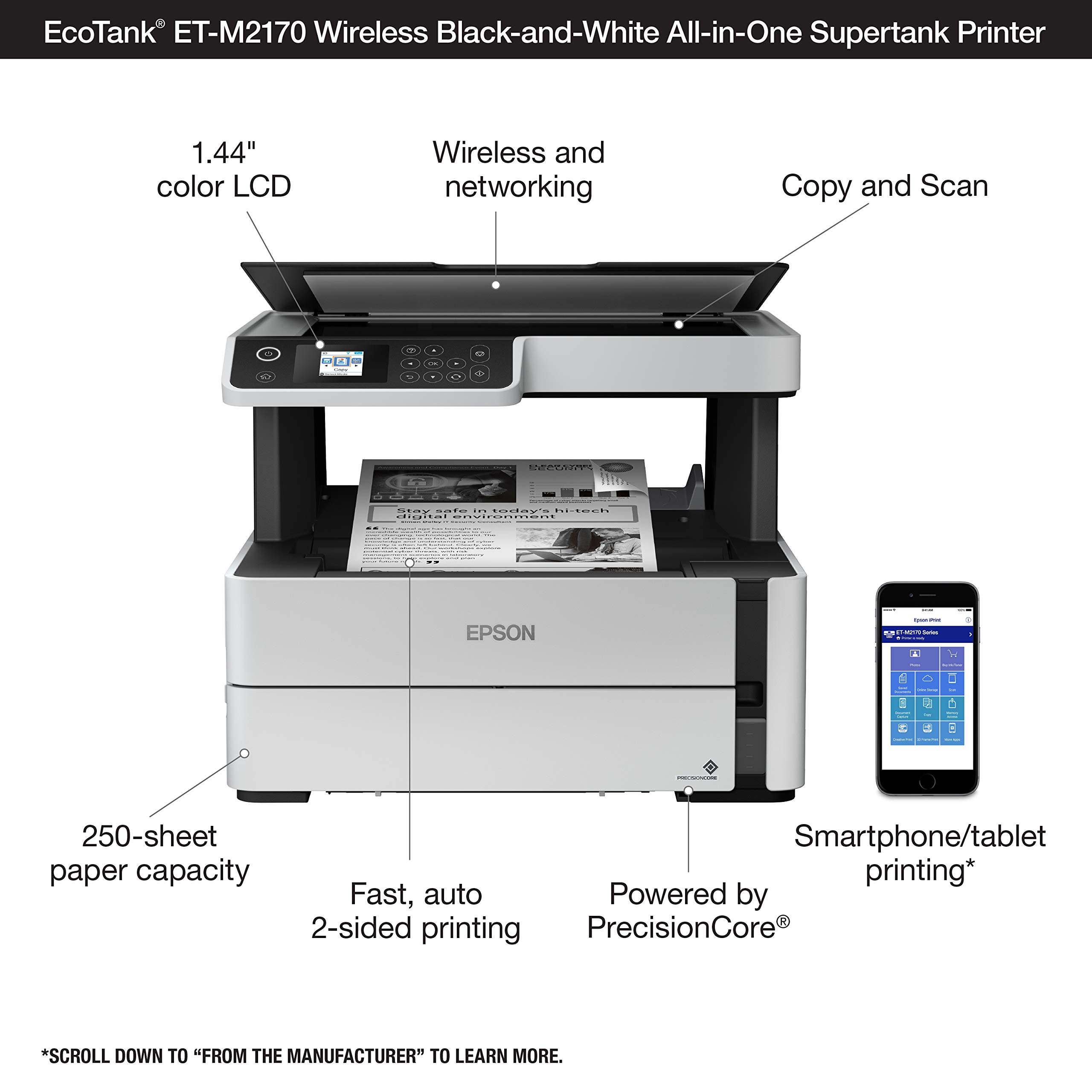 Foto 7 pulgar | Impresora Epson Ecotank Et-m2170 Inalámbrica Monocromática Aio - Venta Internacional.