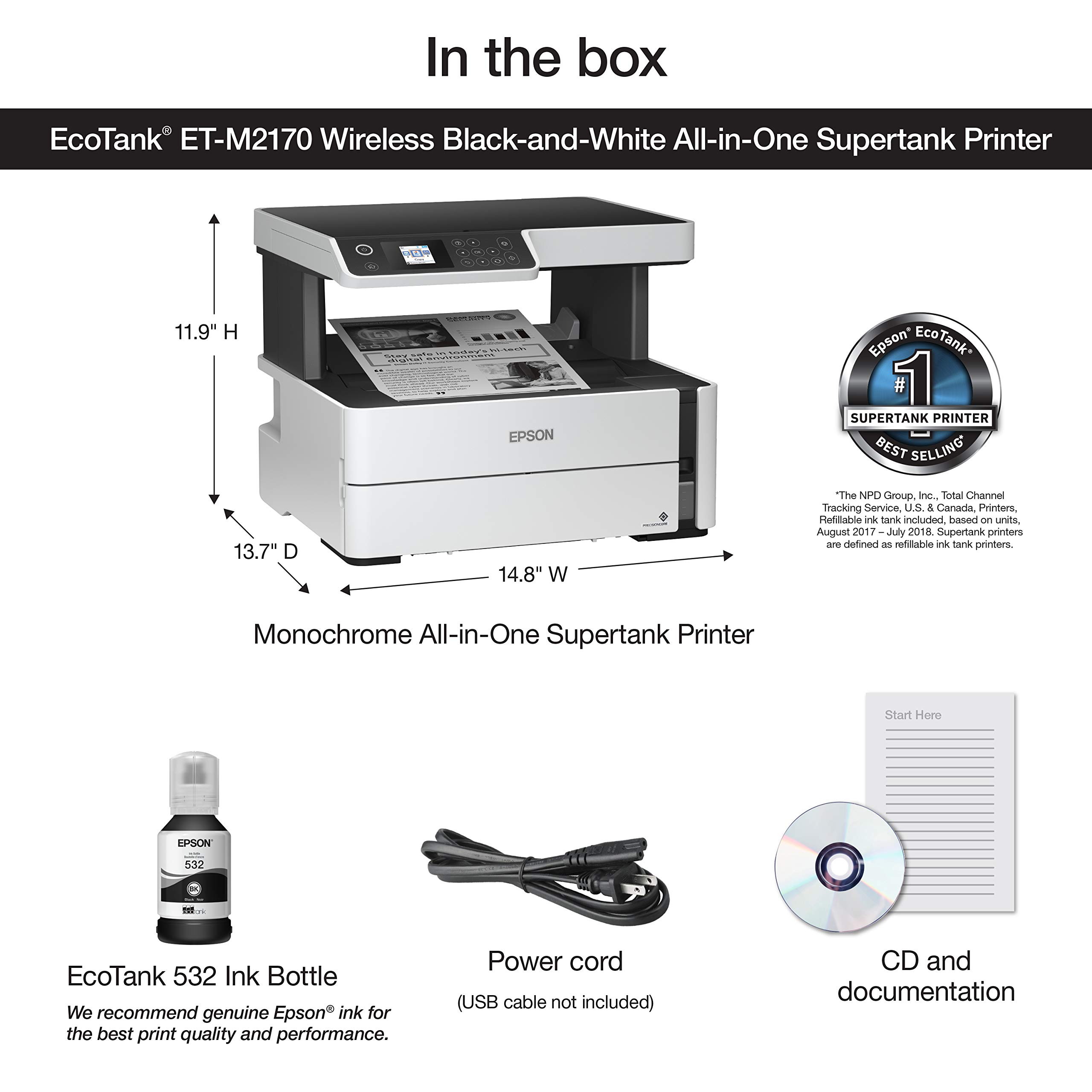 Foto 8 pulgar | Impresora Epson Ecotank Et-m2170 Inalámbrica Monocromática Aio - Venta Internacional.