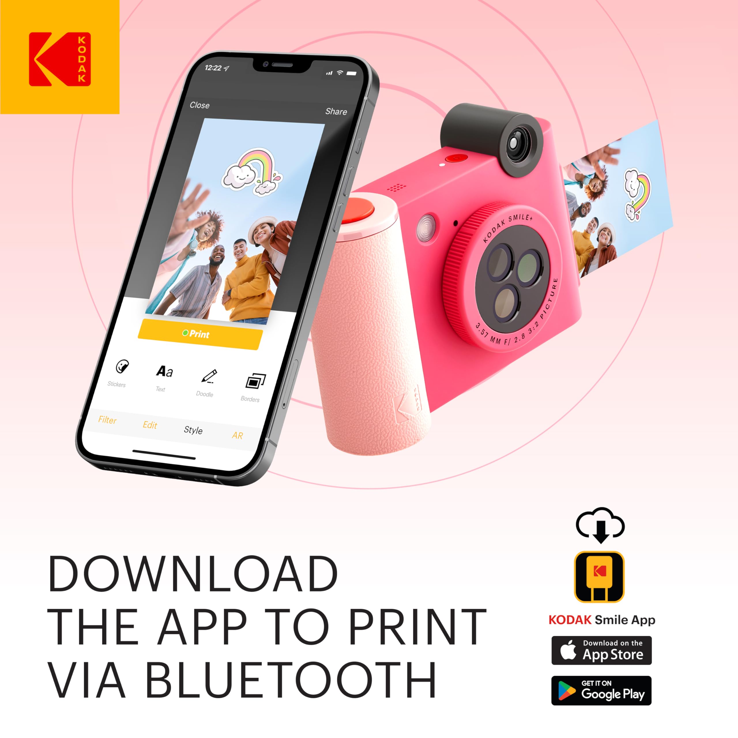 Foto 4 pulgar | Cámara Digital De Impresión Instantánea E Impresora Inalámbrica Kodak Smile+ 2 En 1 - Venta Internacional.