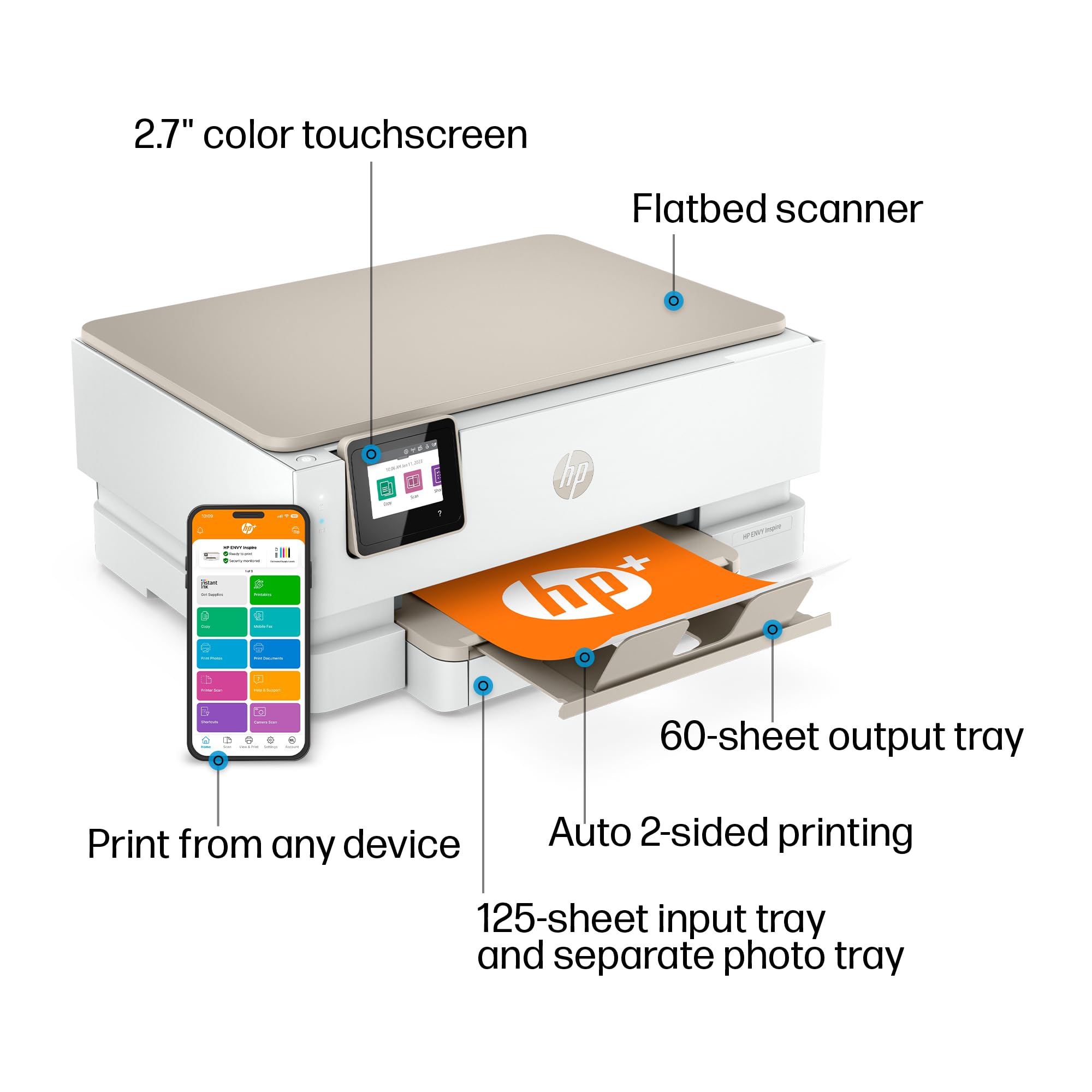 Foto 5 pulgar | Impresora Hp Envy Inspire 7255e Inalámbrica De Inyección De Tinta Térmica En Color - Venta Internacional.