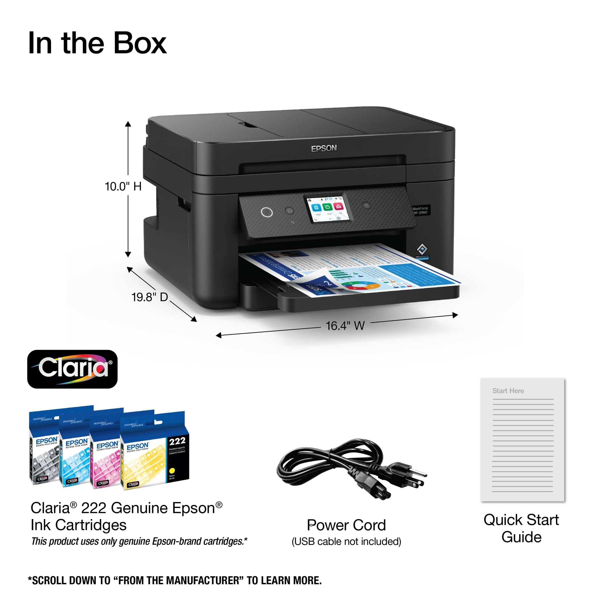 Foto 5 | Impresora Epson Workforce Wf-2960 Inalámbrica Multifunción Negra - Venta Internacional.