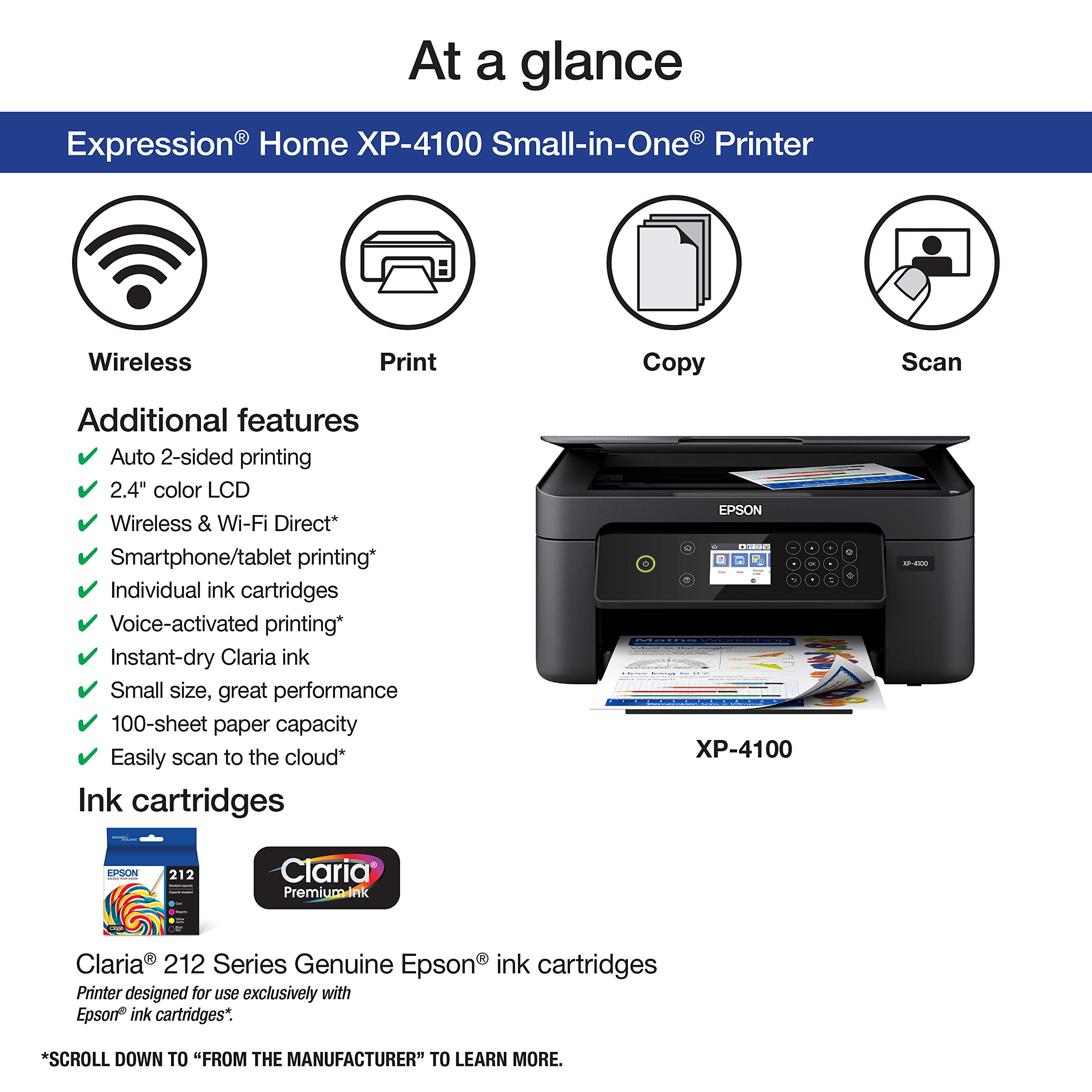 Foto 4 pulgar | Impresora Epson Expression Home Xp-4100 Inalámbrica A Color - Venta Internacional.