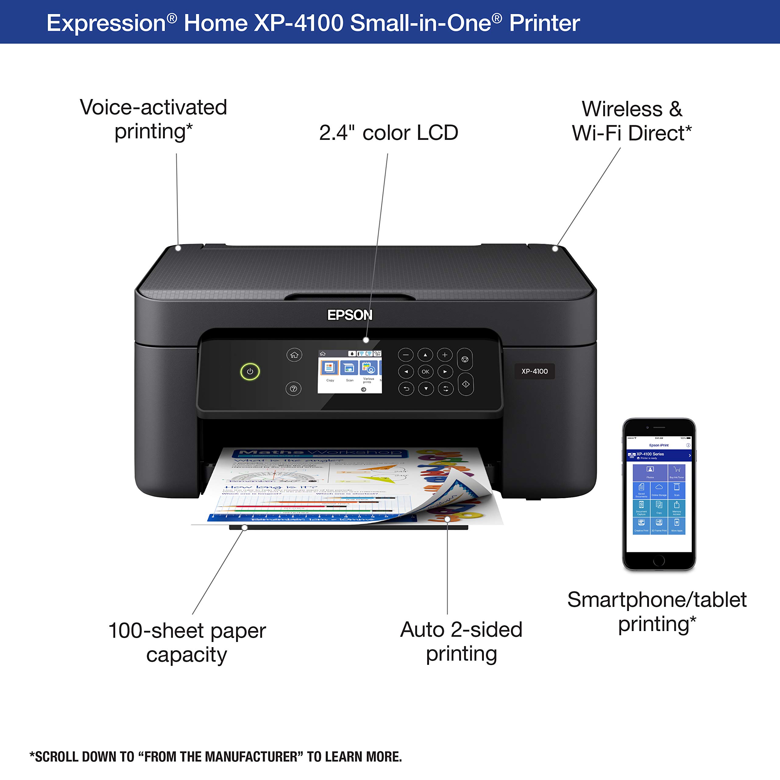 Foto 5 pulgar | Impresora Epson Expression Home Xp-4100 Inalámbrica A Color - Venta Internacional.