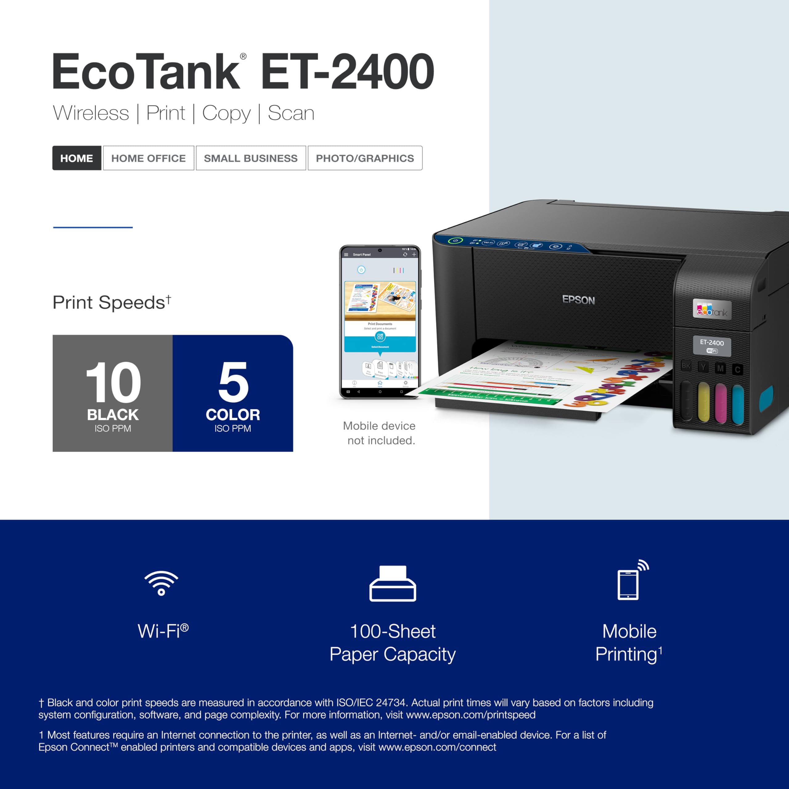 Foto 5 pulgar | Impresora Epson Ecotank Et-2400 Inalámbrica En Color Todo En Uno - Venta Internacional.