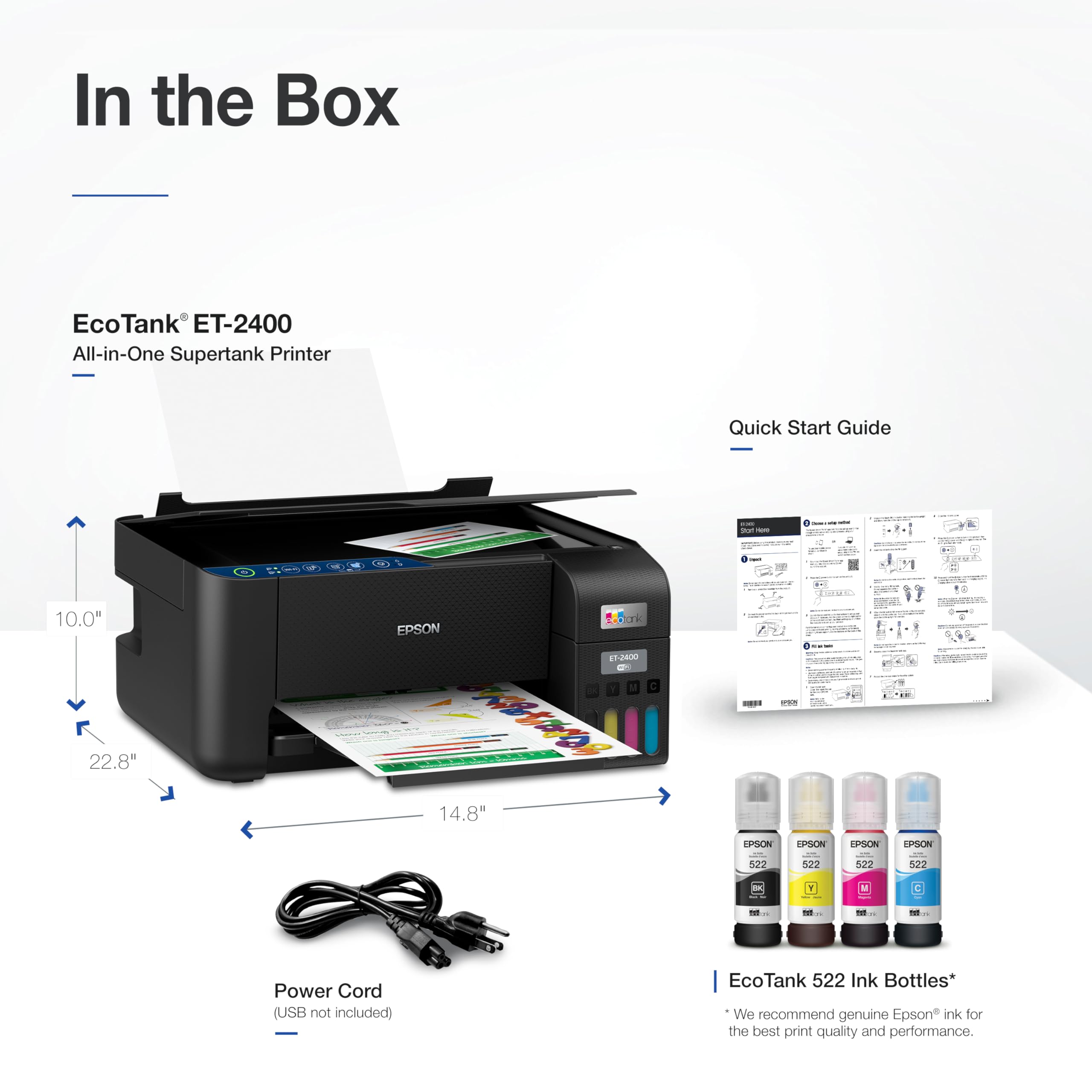 Foto 7 pulgar | Impresora Epson Ecotank Et-2400 Inalámbrica En Color Todo En Uno - Venta Internacional.