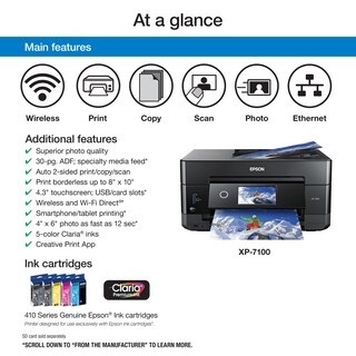 Foto 3 | Impresora Epson Expression Premium Xp-7100 Escáner Adf Inalámbrico - Venta Internacional.
