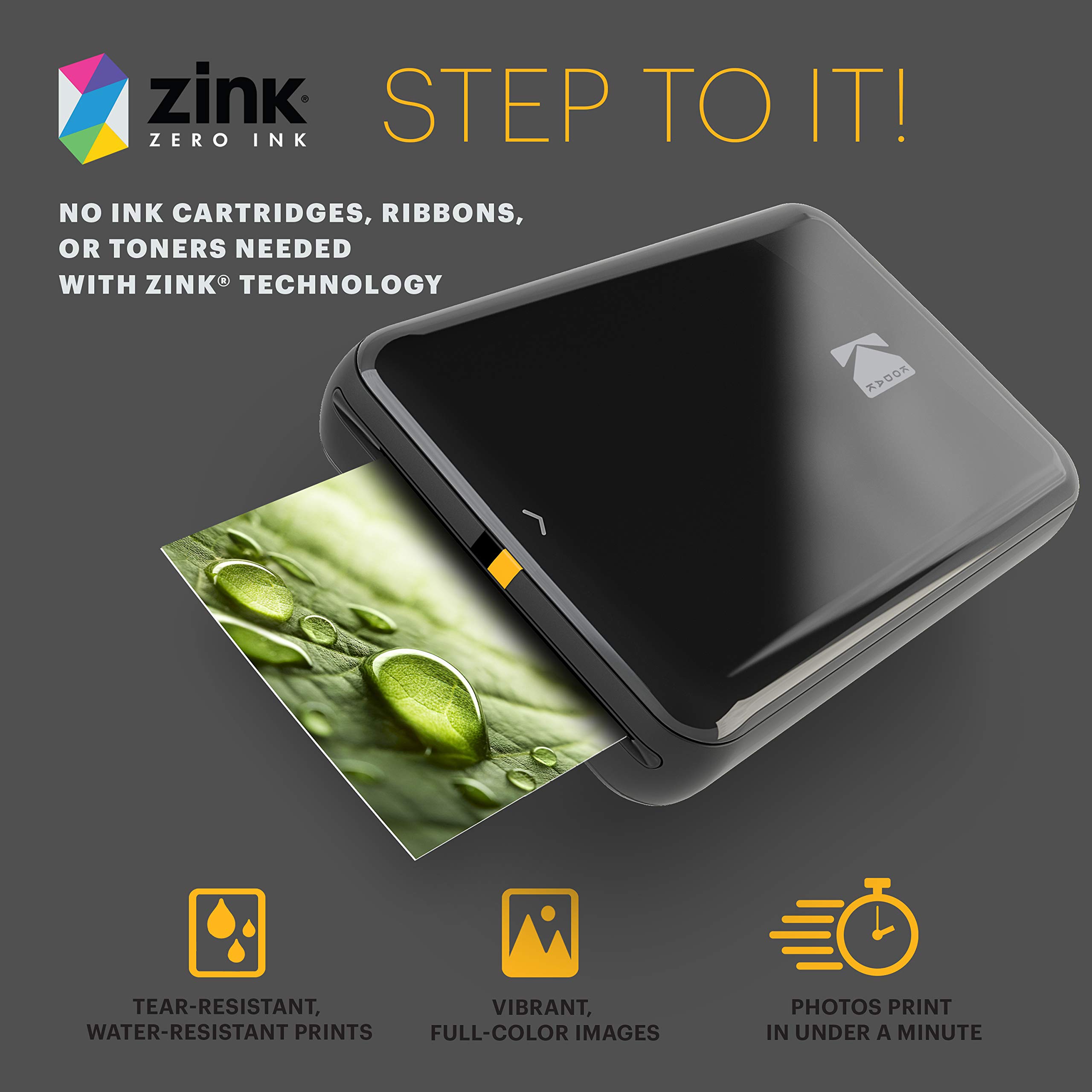 Foto 4 pulgar | Impresora Fotográfica Zink Kodak Step Wireless Con Papel 2x3 Negro - Venta Internacional.
