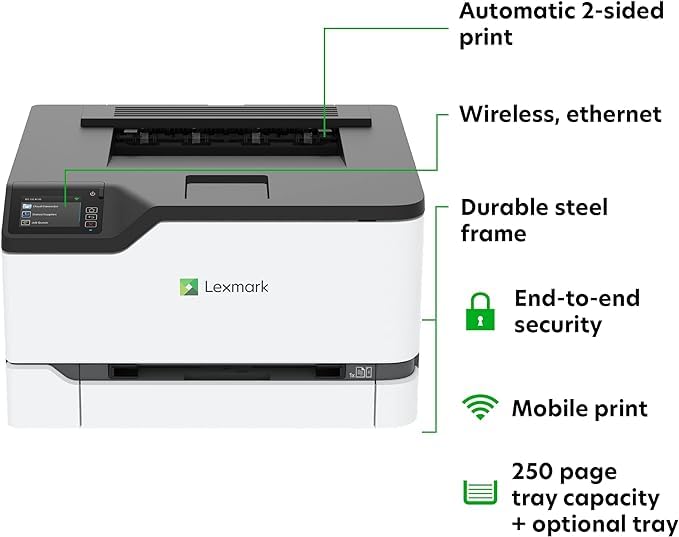 Foto 3 | Impresora Láser A Color Lexmark Cs431dw De Espectro Completo Blanca - Venta Internacional.