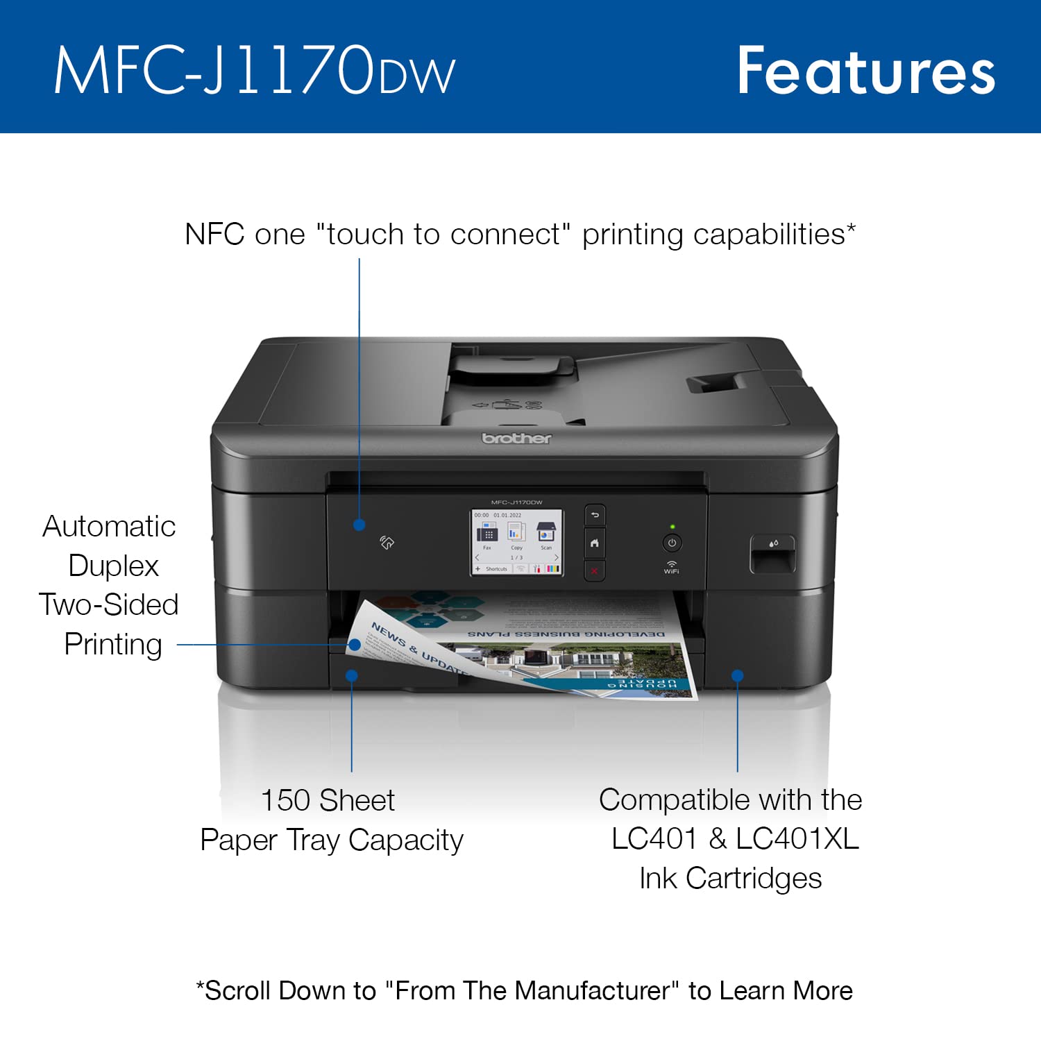 Foto 4 pulgar | Impresora Multifunción Inalámbrica Brother Mfc-j1170dw De Inyección De Tinta En Color - Venta Internacional.