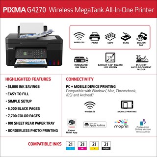 Foto 3 | Impresora Canon Megatank G4270 Inalámbrica Multifunción 4 En 1 - Venta Internacional.