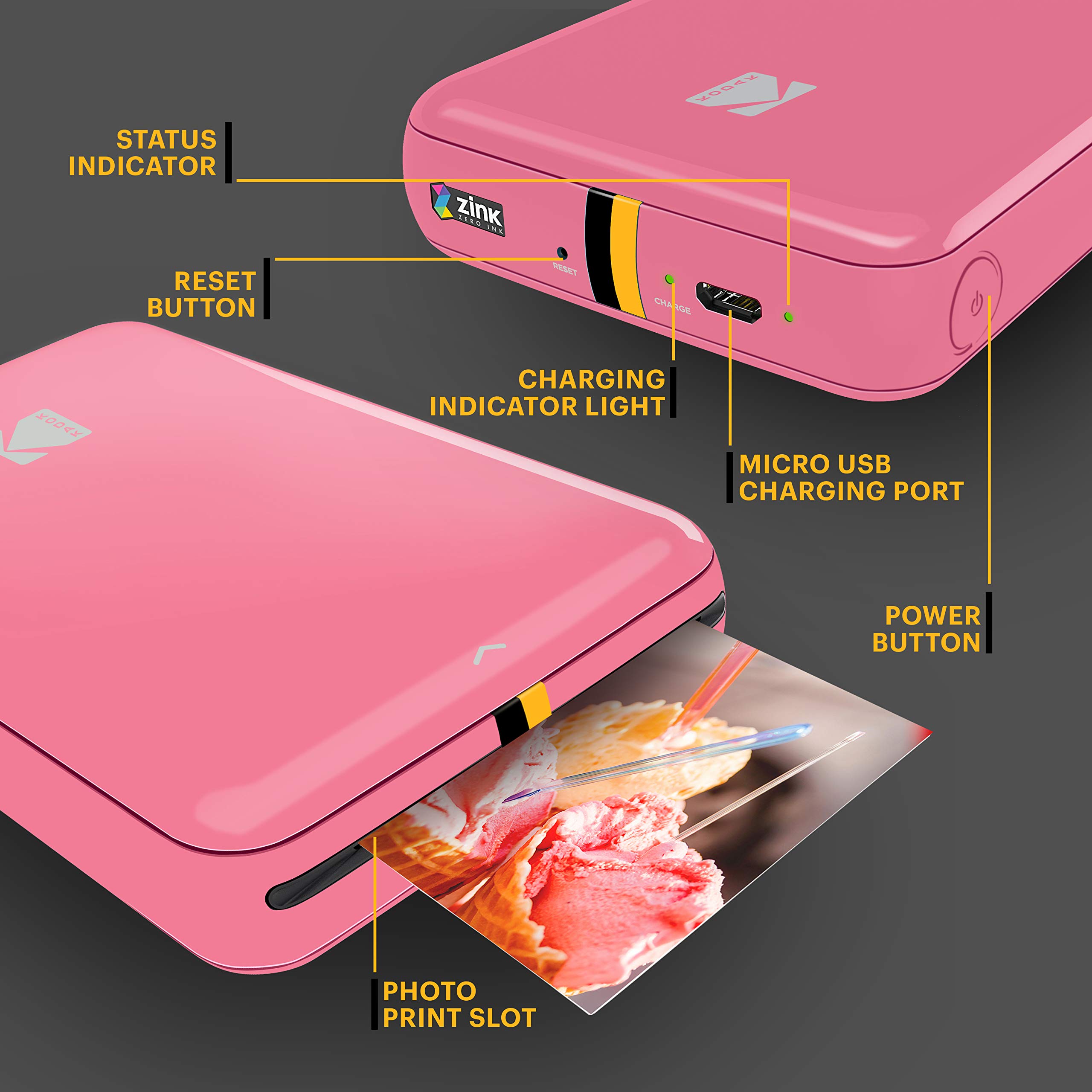 Foto 3 pulgar | Impresora Fotográfica Kodak Step Instant Smartphone Portable Rosa - Venta Internacional.