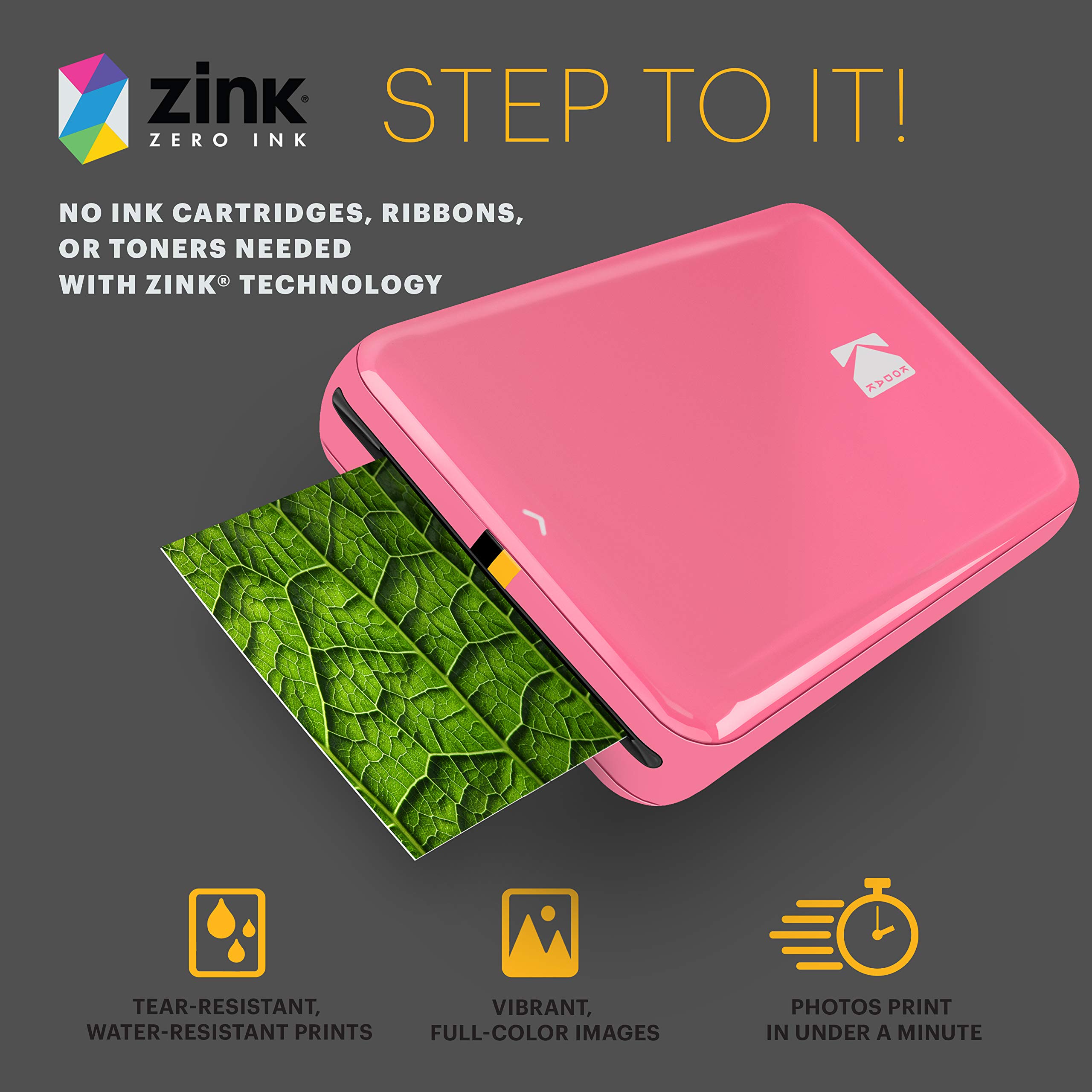 Foto 6 pulgar | Impresora Fotográfica Kodak Step Instant Smartphone Portable Rosa - Venta Internacional.