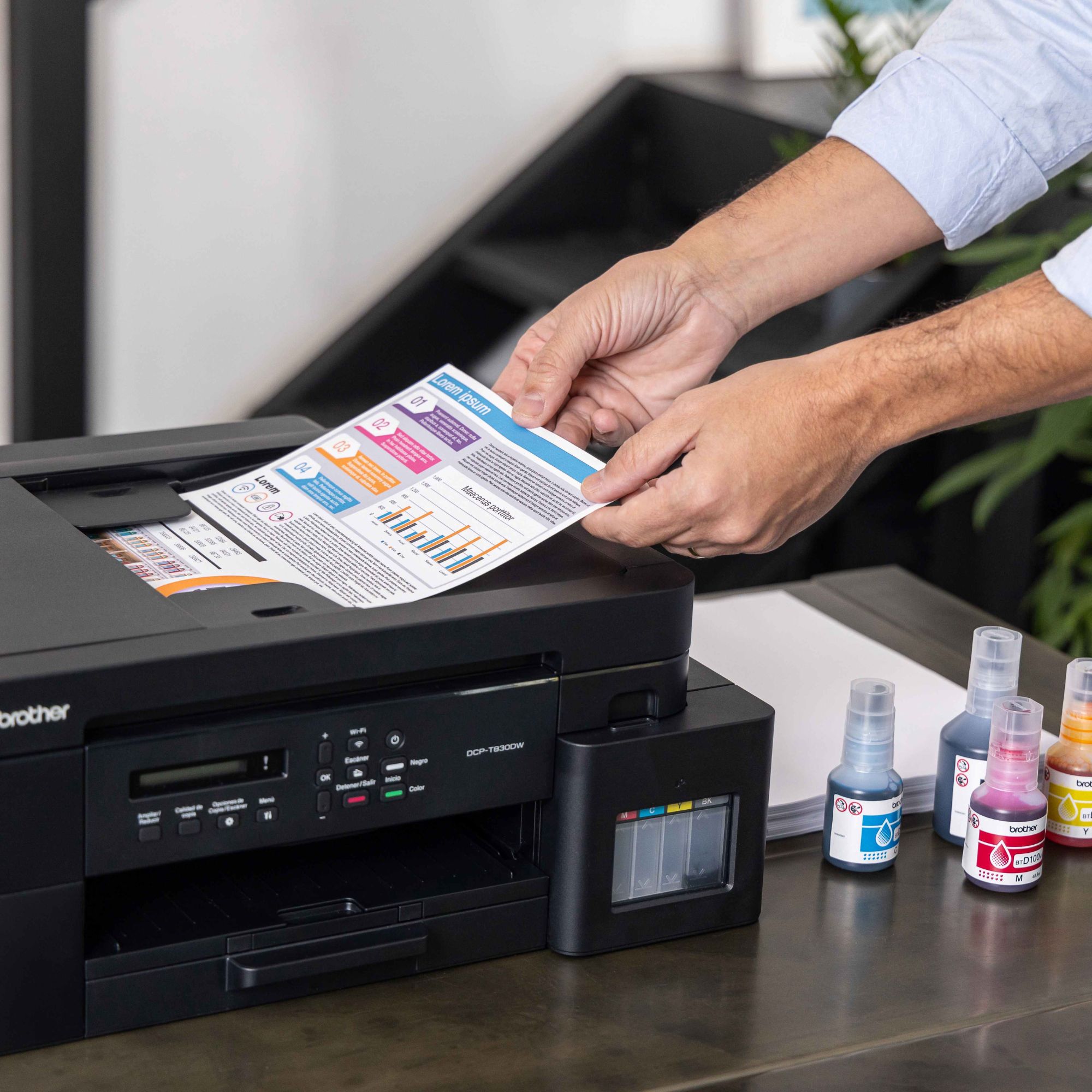 Foto 4 | Impresora Multifuncional Brother Inkbenefit Tank Dcp-t830dw, Sistema De Tinta Continua, Usb, Ethernet, Wi-fi, D