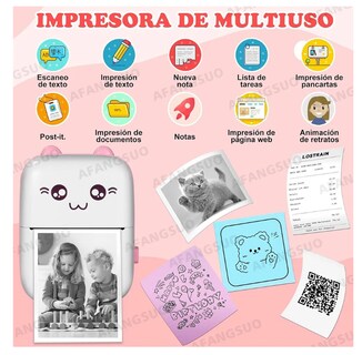 Foto 6 | Mini Impresora Portátil Térmica Para iOS/Android con 16 Rollos de Papel y Conexión Bluetooth