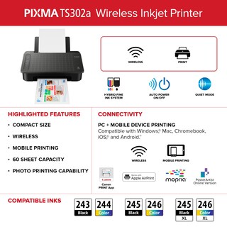 Foto 3 | Impresora Canon Pixma Ts302a Inalámbrica De Inyección De Tinta Doméstica Con Wifi - Venta Internacional.