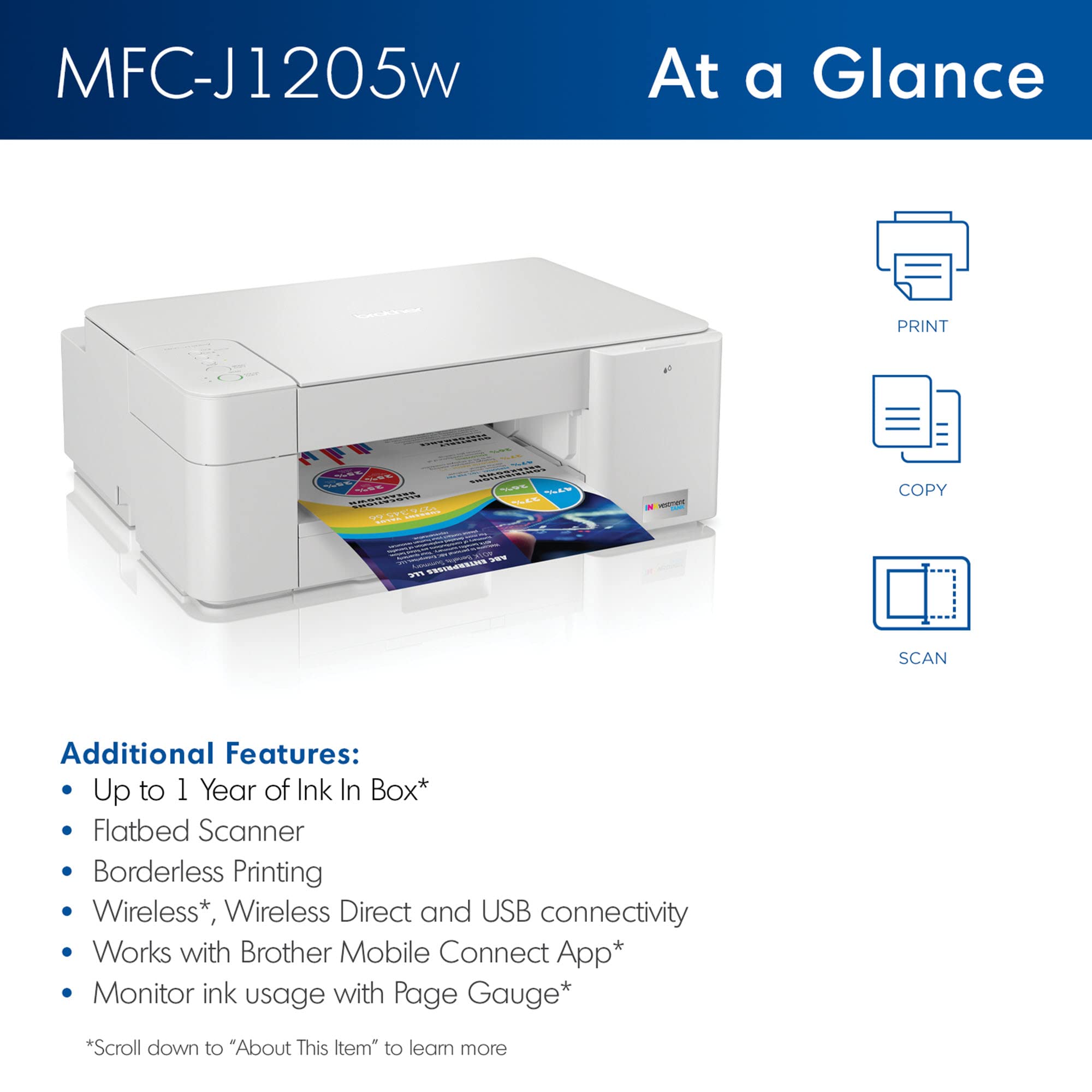 Foto 4 pulgar | Impresora Brother Mfc-j1205w Inkinvestment - Tank Wireless - Venta Internacional.