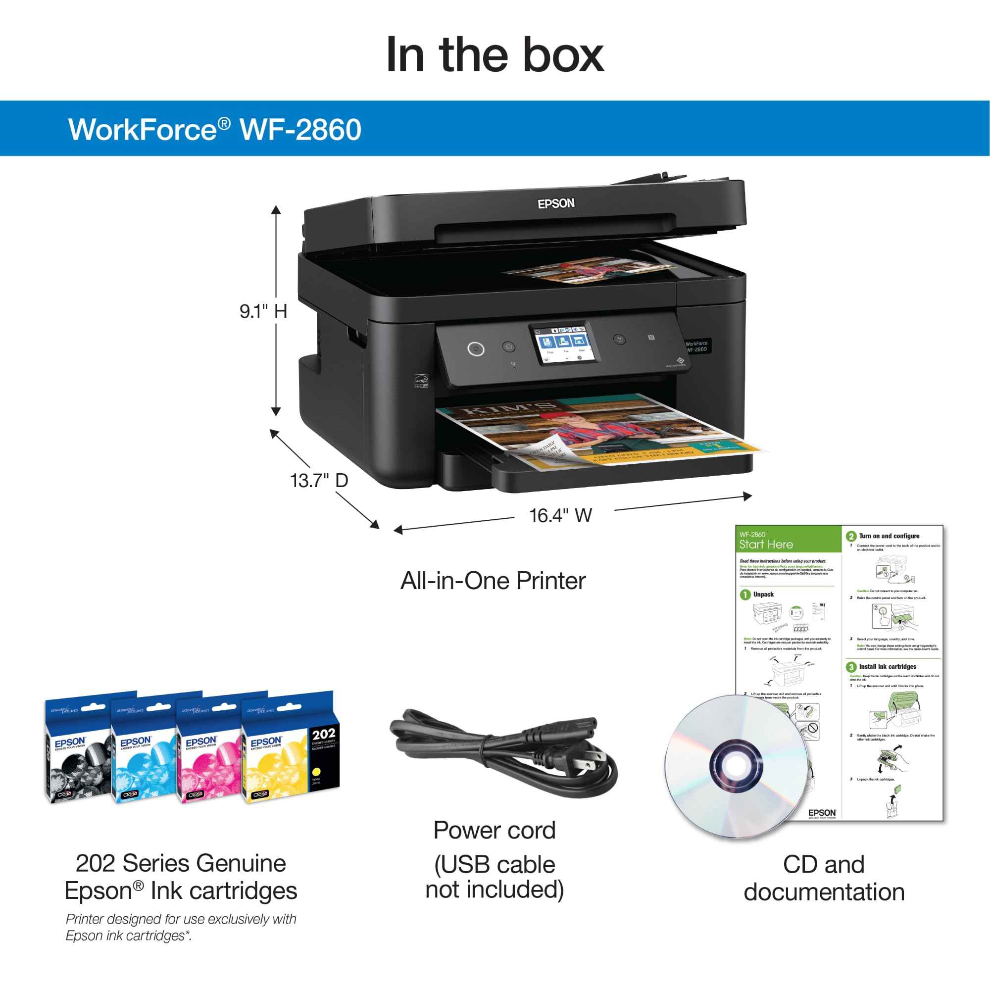 Foto 4 | Impresora Epson Workforce Wf-2860 Multifunción Inalámbrica En Color - Venta Internacional.