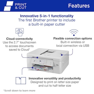 Foto 2 | Impresora De Inyección De Tinta A Color Inalámbrica Brother Mfc-j1800dw Con Cortador - Venta Internacional.