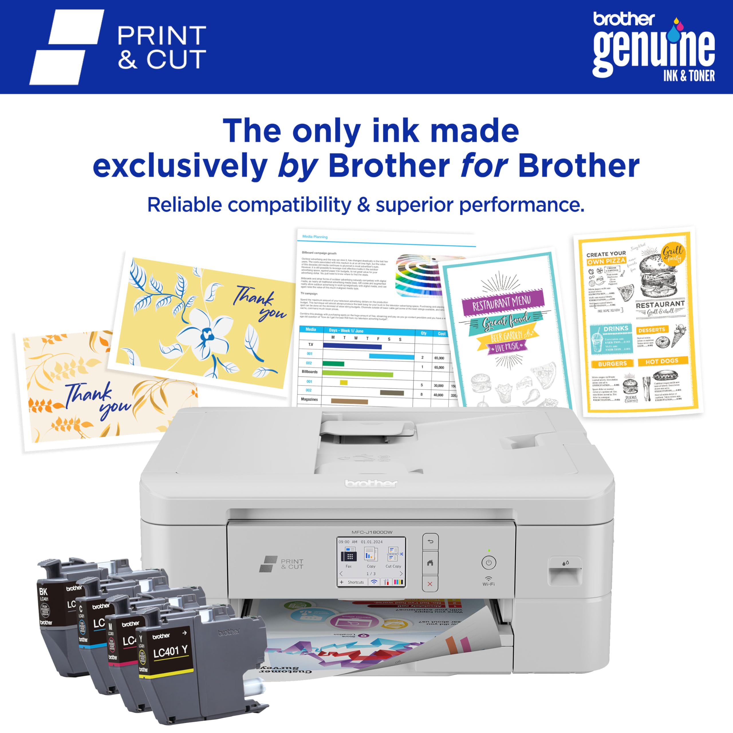 Foto 5 pulgar | Impresora De Inyección De Tinta A Color Inalámbrica Brother Mfc-j1800dw Con Cortador - Venta Internacional.