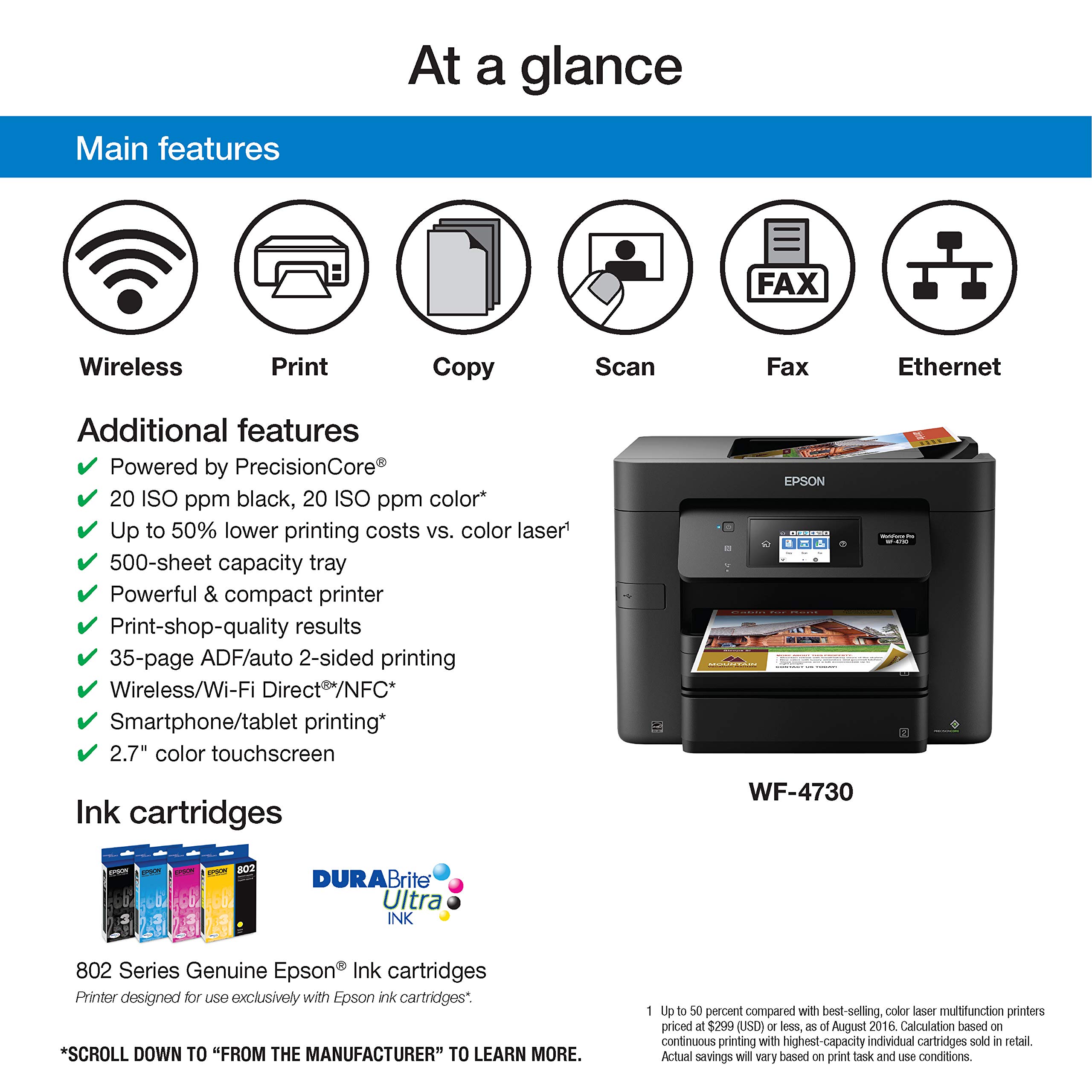 Foto 4 pulgar | Impresora Epson Workforce Pro WF-4730 Inalámbrica  - Venta Internacional