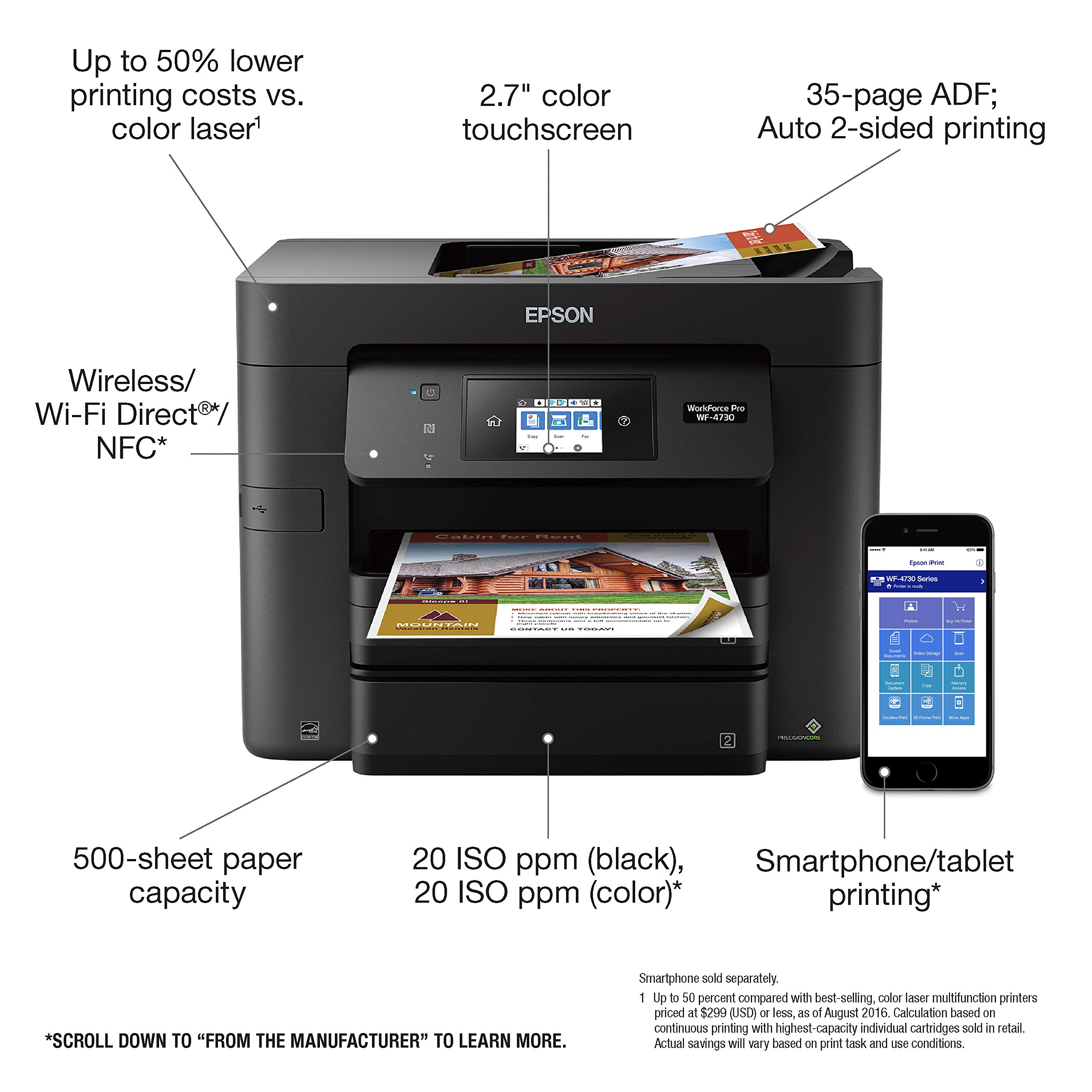 Foto 5 pulgar | Impresora Epson Workforce Pro WF-4730 Inalámbrica  - Venta Internacional
