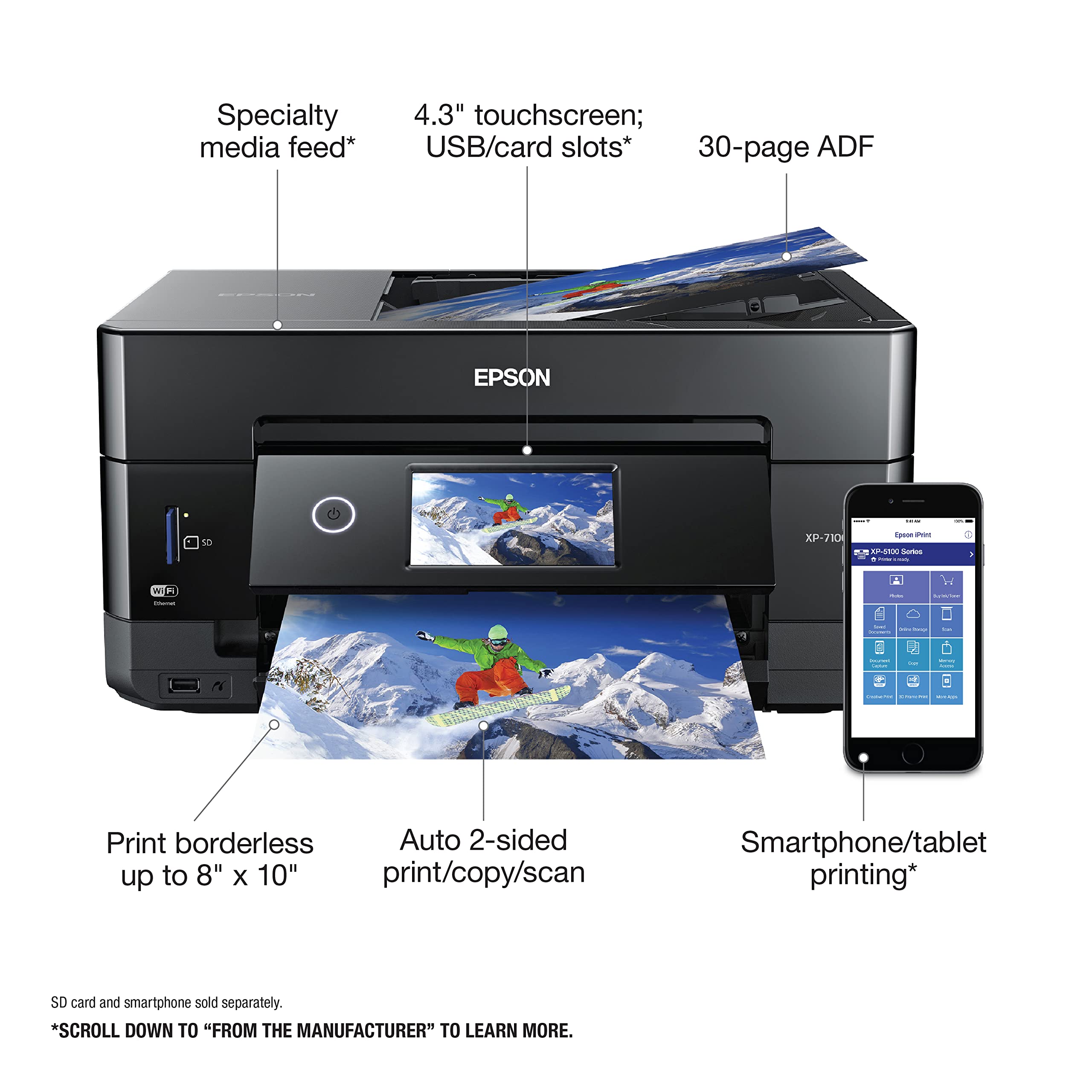 Foto 5 pulgar | Reacondicionado Impresora Epson Expression Premium Xp-7100 Inalámbrica A Color - Venta Internacional.