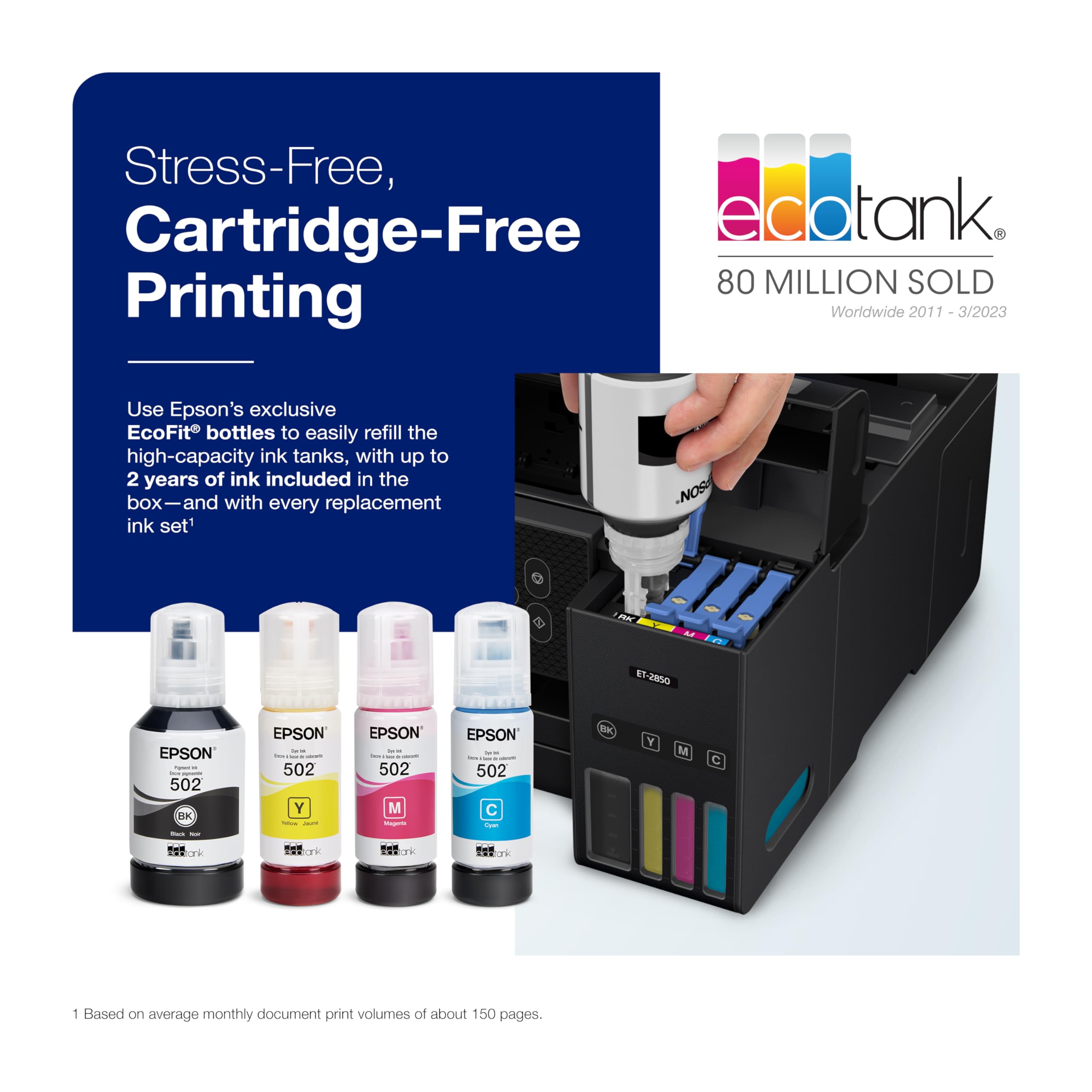 Foto 4 pulgar | Impresora Epson Ecotank Et-2850 Inalámbrica En Color Todo En Uno - Venta Internacional.
